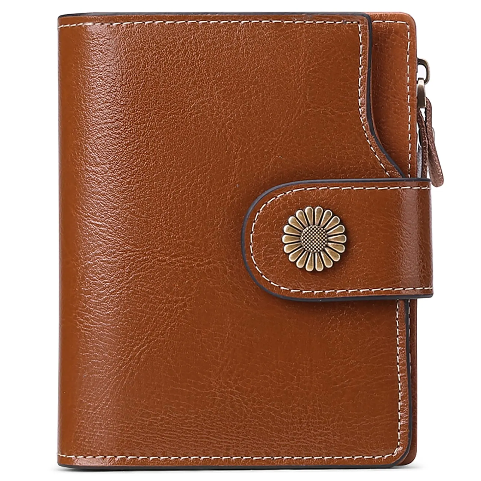 SENDEFN Portafoglio Donna Pelle con Bloccaggio RFID Piccolo Portamonete Donna, 10 Scomparti per Carte con 2 Finestra di Identificazione e 1 Tasca con Cerniera - immagine 1