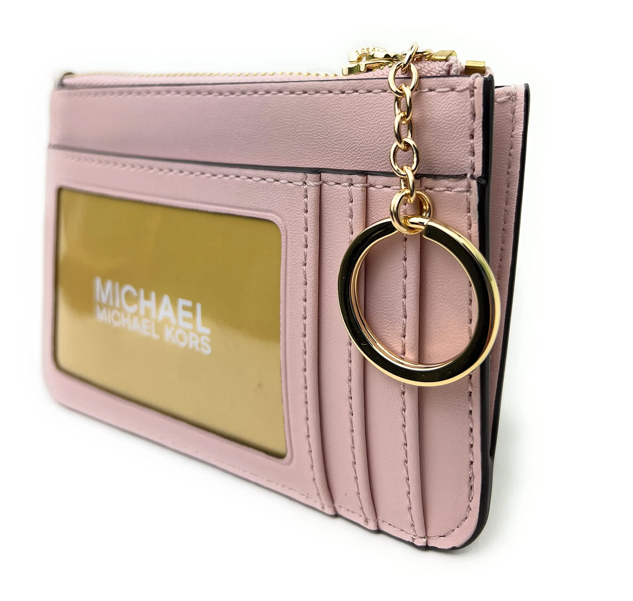 Michael Kors Portachiavi con chiusura a cerniera per carta d'identità (pwder blush multi), Pwder Blush Multi, Classico, Pwder Blush Multi, A1, Classico - immagine 3