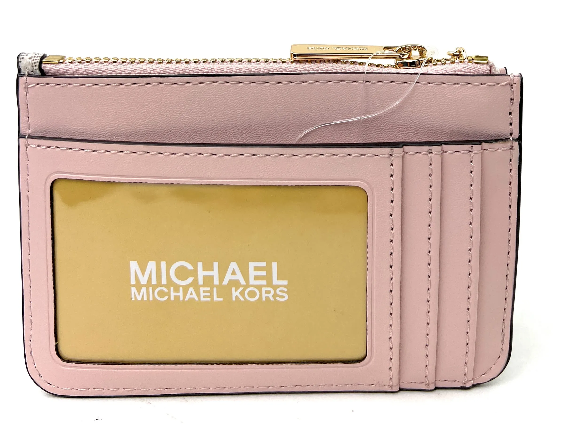 Michael Kors Portachiavi con chiusura a cerniera per carta d'identità (pwder blush multi), Pwder Blush Multi, Classico, Pwder Blush Multi, A1, Classico - immagine 4