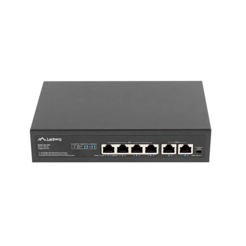 Switch Lanberg RSFE-4P-2FE-60 6 porte Fast Ethernet PoE Rack 1U Switch Lanberg RSFE-4P-2FE-60 6 porte Fast Ethernet PoE Rack 1U - immagine 1
