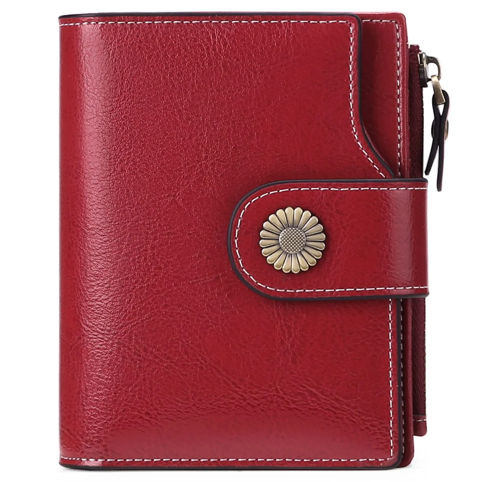 SENDEFN Portafoglio Donna Pelle con Bloccaggio RFID Piccolo Portamonete Donna, 10 Scomparti per Carte con 2 Finestra di Identificazione e 1 Tasca con Cerniera - immagine 1