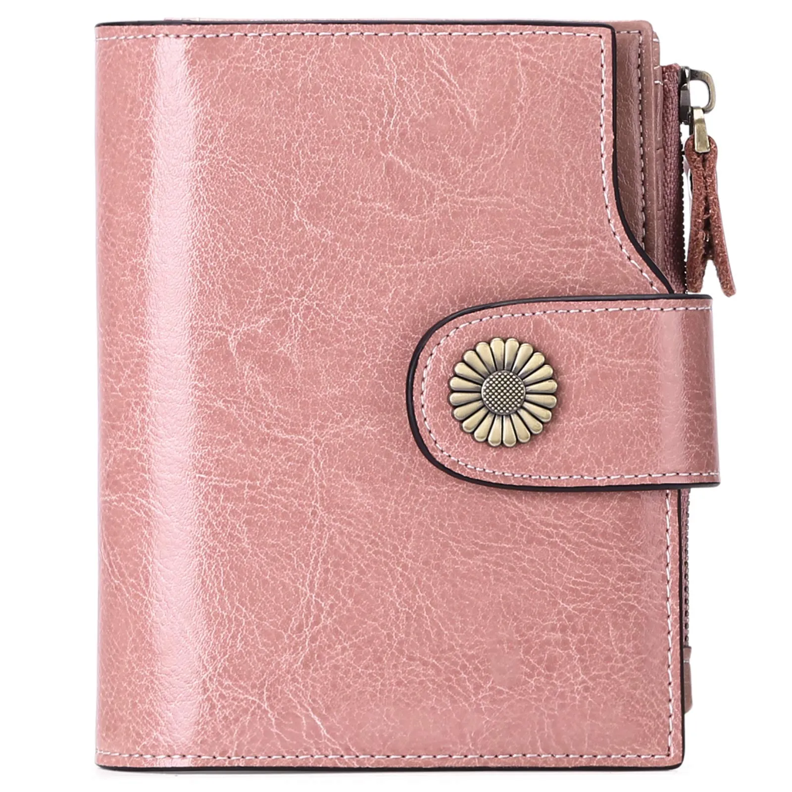 SENDEFN Portafoglio Donna Pelle con Bloccaggio RFID Piccolo Portamonete Donna, 10 Scomparti per Carte con 2 Finestra di Identificazione e 1 Tasca con Cerniera - immagine 2