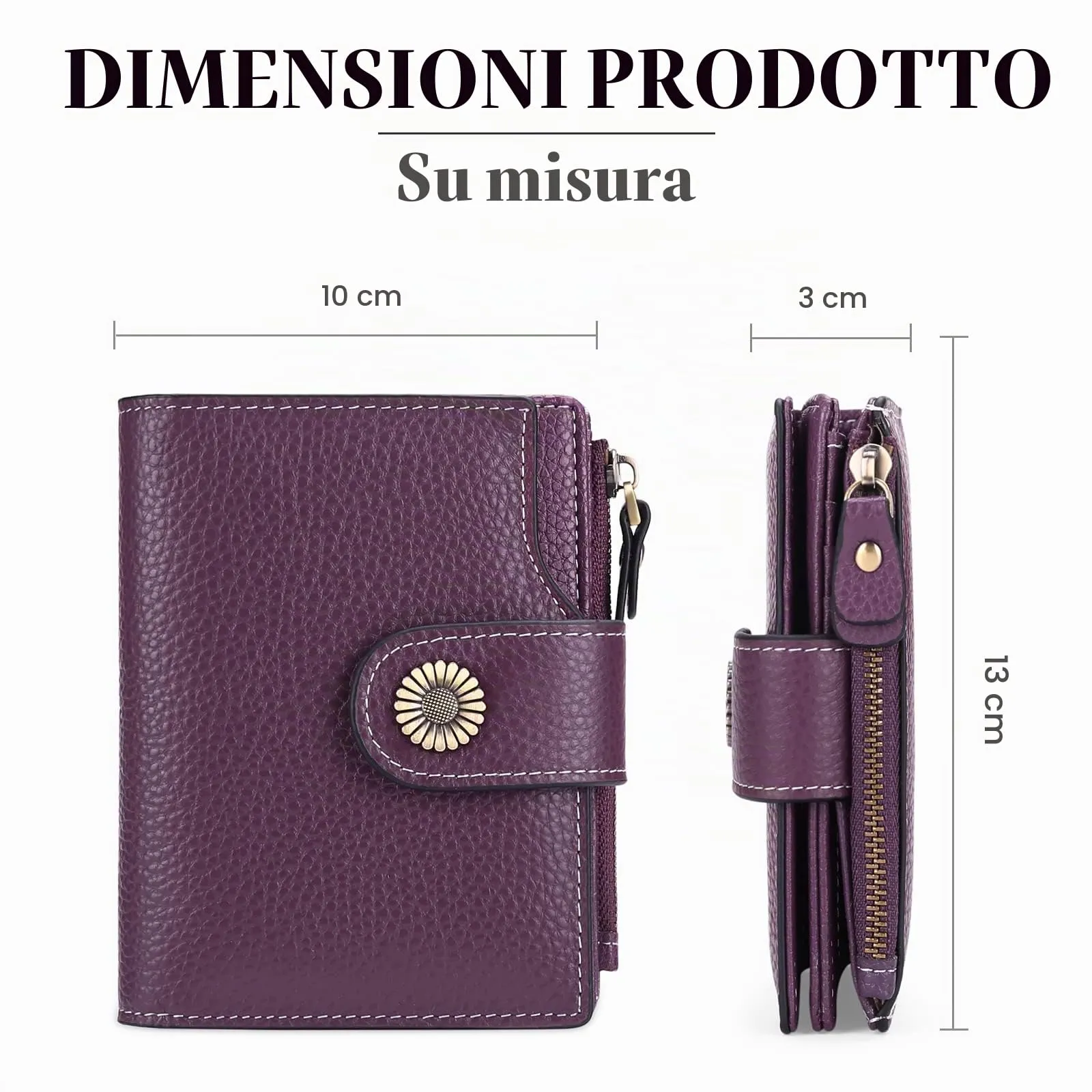 SENDEFN Portafoglio Donna Pelle con Bloccaggio RFID Piccolo Portamonete Donna, 10 Scomparti per Carte con 2 Finestra di Identificazione e 1 Tasca con Cerniera - immagine 7