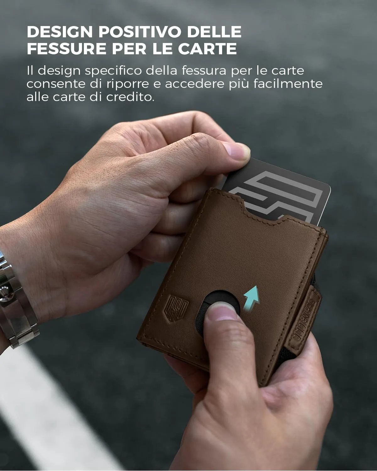 DODENSHA Portafoglio Pelle Uomo Portafoglio Piccolo Sottile Portafoglio Compatto Uomo Portafoglio Slim Uomo Blocco RFID con 7 Porta Carte di Credito, 2 Separato Porta Banconote, ID (Marrone scuro) - immagine 4