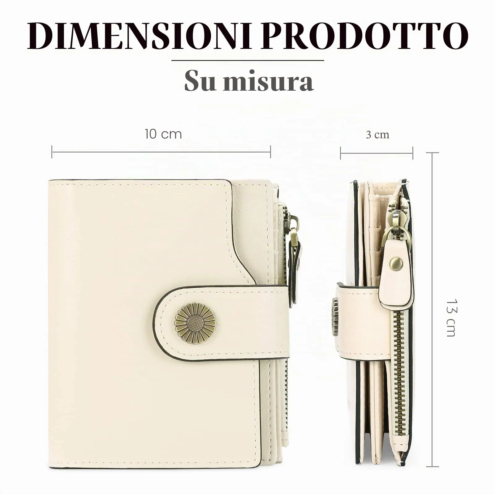 SENDEFN Portafoglio Donna Pelle con Bloccaggio RFID Piccolo Portamonete Donna, 10 Scomparti per Carte con 2 Finestra di Identificazione e 1 Tasca con Cerniera - immagine 3