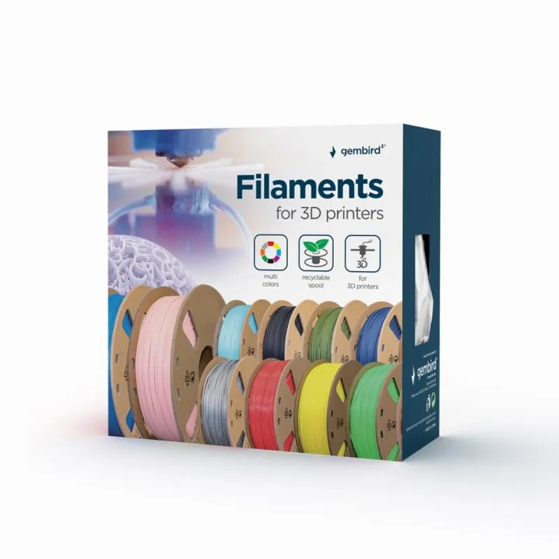 Filamento PLA Gembird 3DP-PLA1.75GE-01-B Blu 330g Alta Precisione - immagine 1