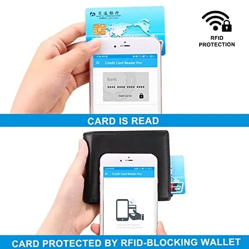 SENDEFN Portafoglio Uomo Vera Pelle, Portafoglio bi-Fold Uomo Portamonete, Blocco RFID Portafoglio per Uomo Con 15 Porta Carte di Credito - immagine 4