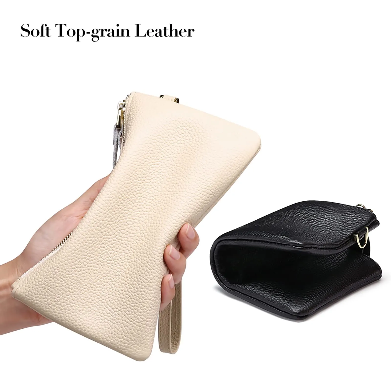 SENDEFN Pochette Donna Borsetta Piccola Portafoglio con Cinturino Da Polso Blocco Rfid Borse Clutch - immagine 5