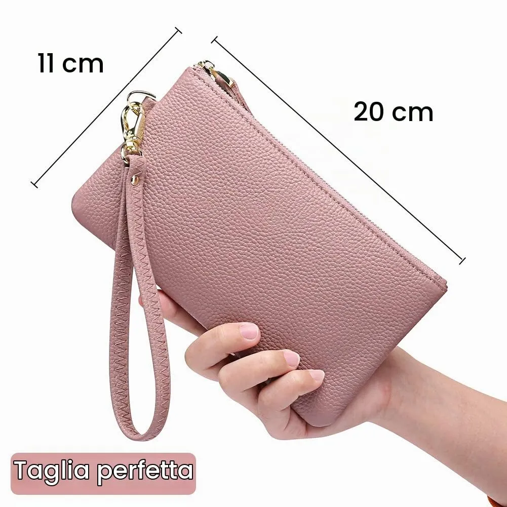 SENDEFN Pochette Donna Borsetta Piccola Portafoglio con Cinturino Da Polso Blocco Rfid Borse Clutch - immagine 2