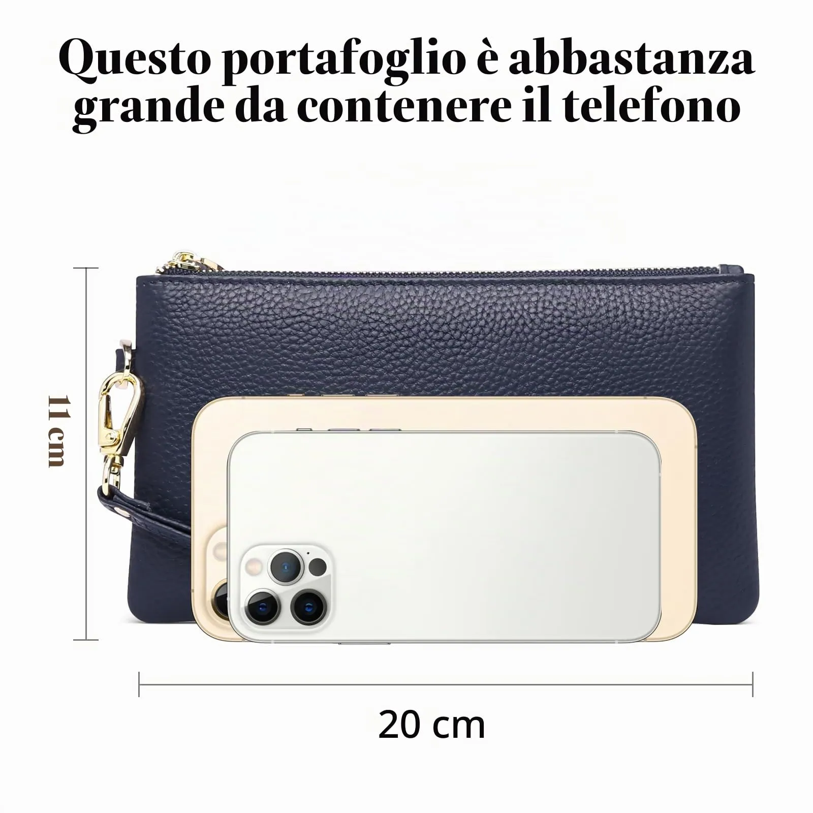 SENDEFN Pochette Donna Borsetta Piccola Portafoglio con Cinturino Da Polso Blocco Rfid Borse Clutch - immagine 4