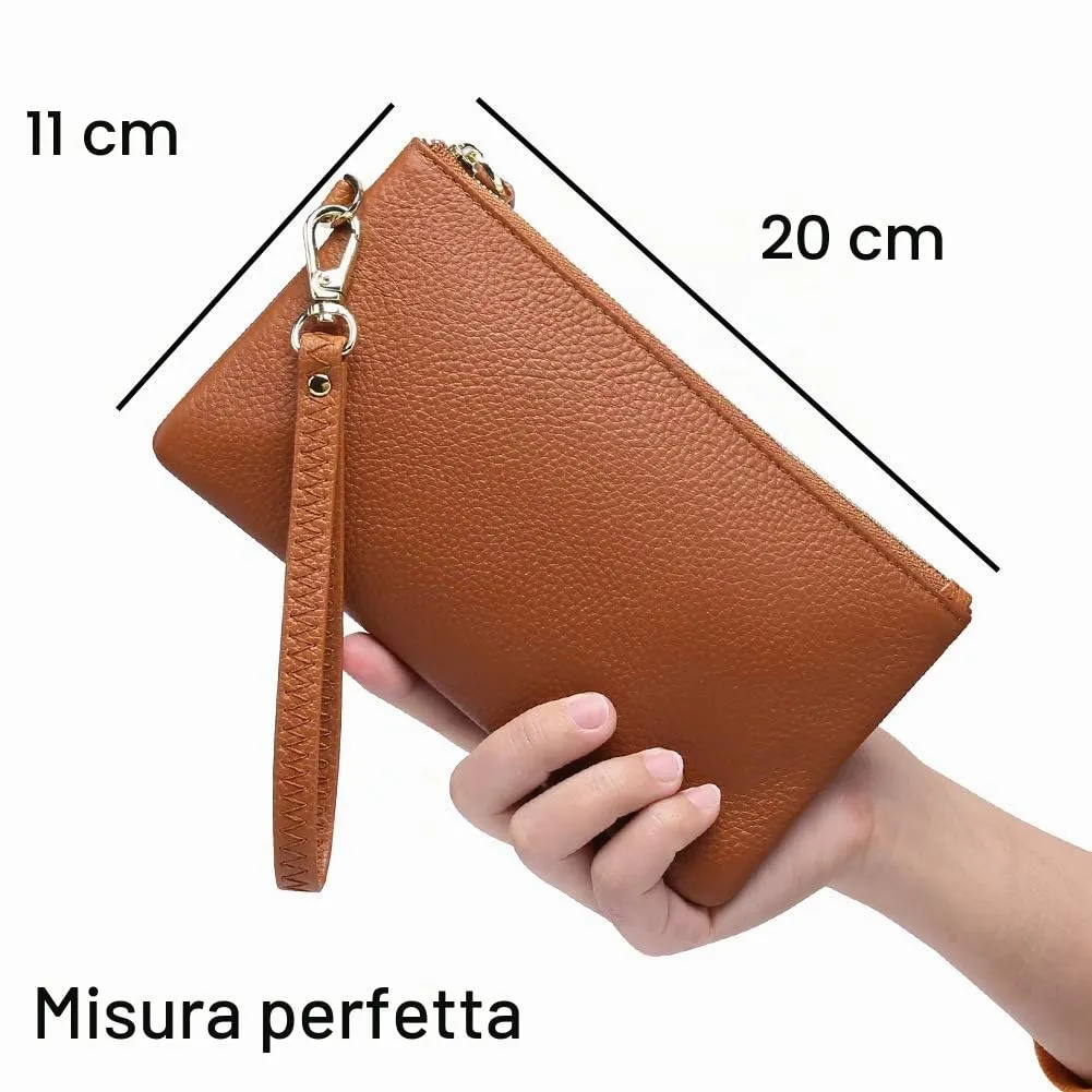 SENDEFN Pochette Donna Borsetta Piccola Portafoglio con Cinturino Da Polso Blocco Rfid Borse Clutch - immagine 5