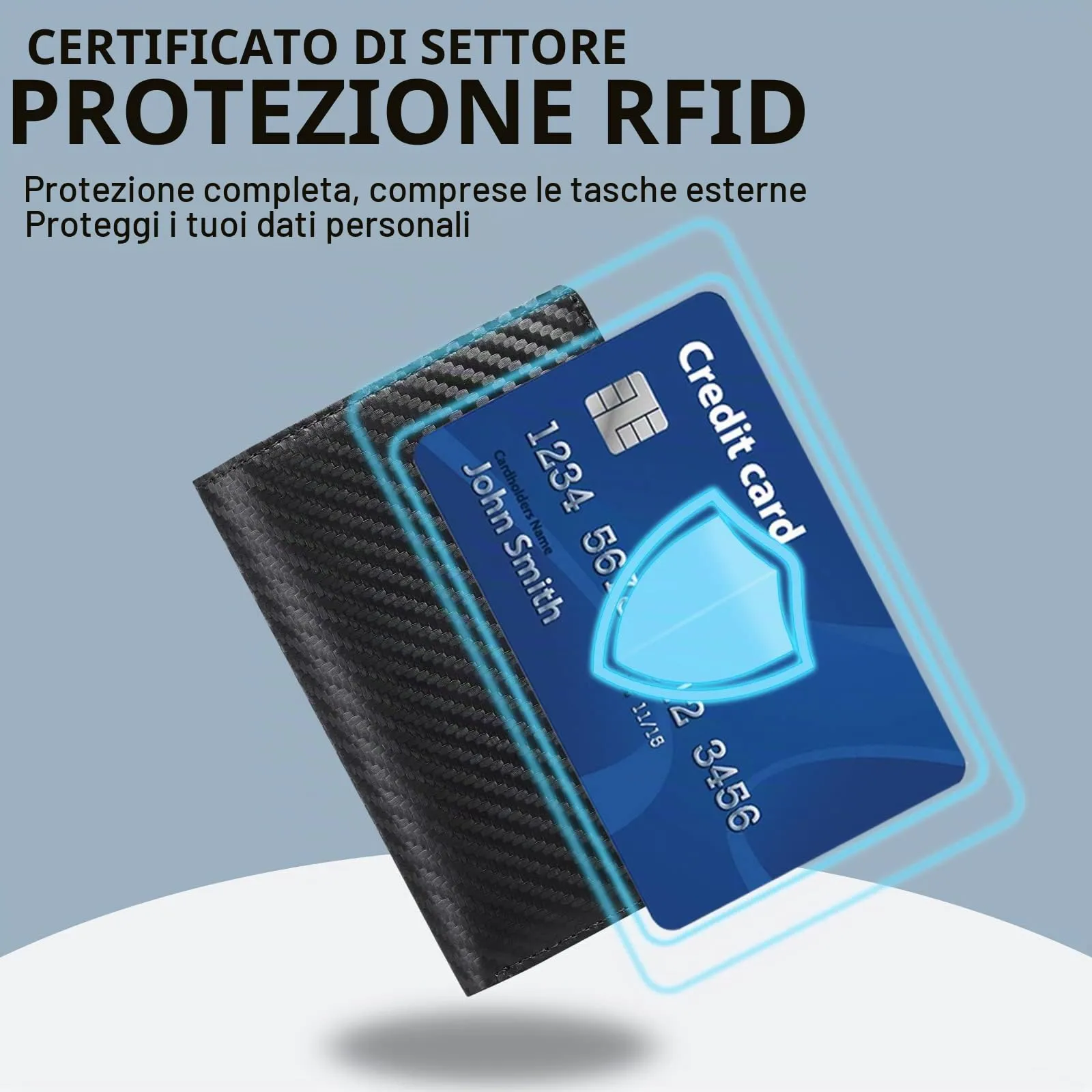 SENFEFN Portafoglio Uomo Trifold Pelle Vegana, Portafogli Uomo Blocco RFID con 18 Porta Carte di Credito, Tasca Portamonete, 2 Scomparti Banconote - immagine 9