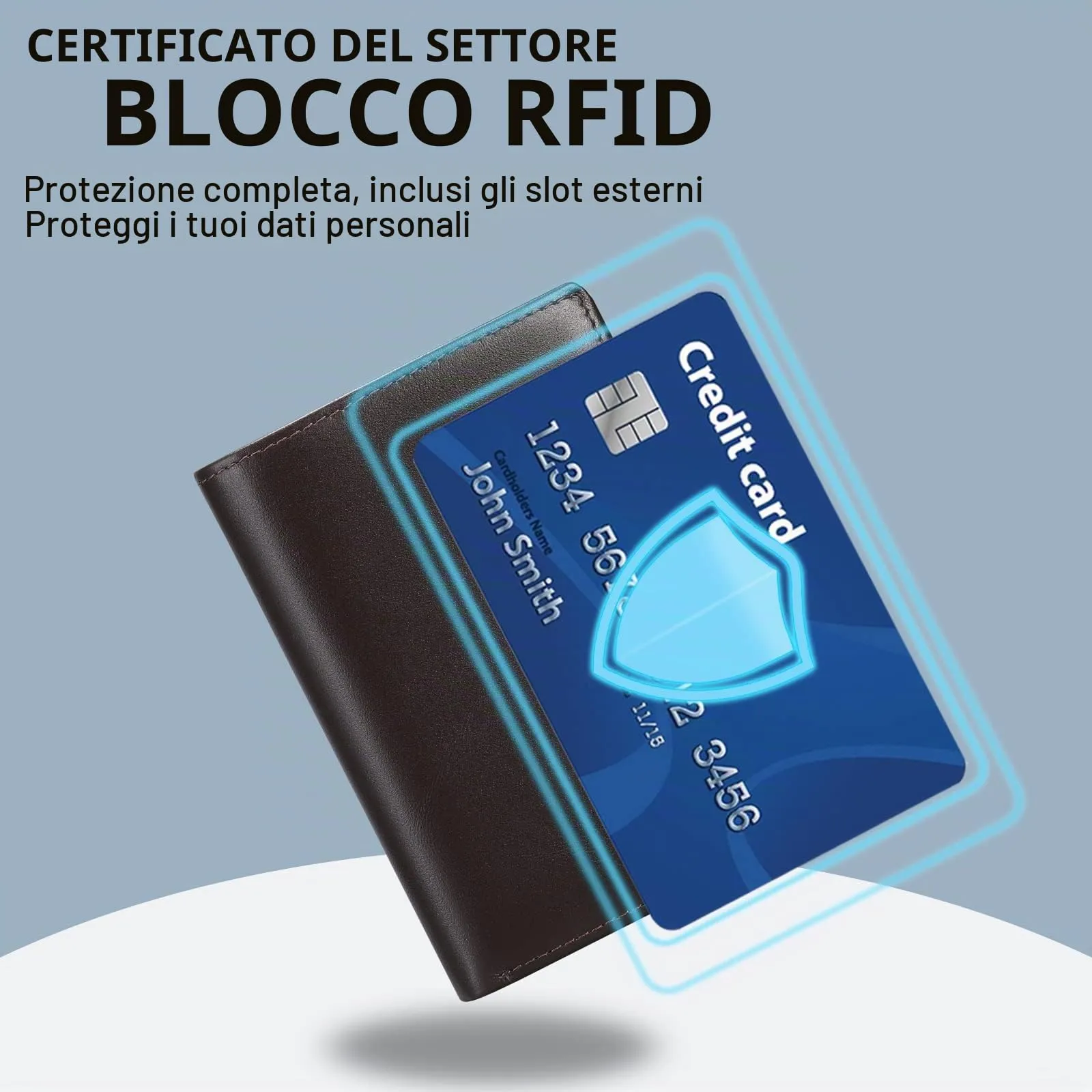 SENFEFN Portafoglio Uomo Trifold Pelle Vegana, Portafogli Uomo Blocco RFID con 18 Porta Carte di Credito, Tasca Portamonete, 2 Scomparti Banconote - immagine 10