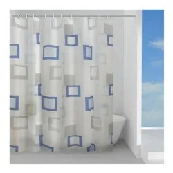 Tenda doccia in plastica (240x200cm) FRAME Azzurro e Grigio TVI13492430 - immagine 1