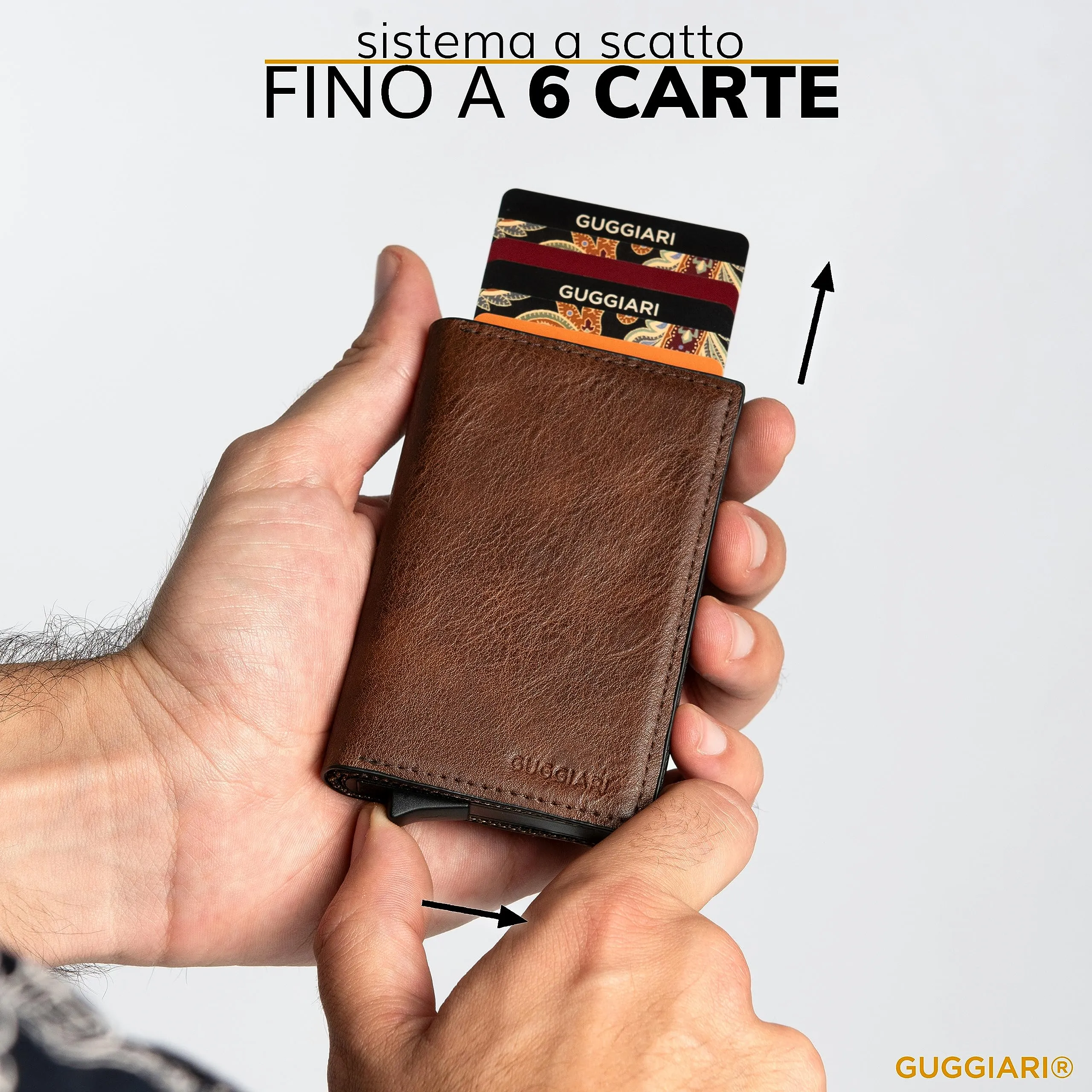 GUGGIARI® Porta Carte Credito RFID Alluminio, Magnetico - immagine 2