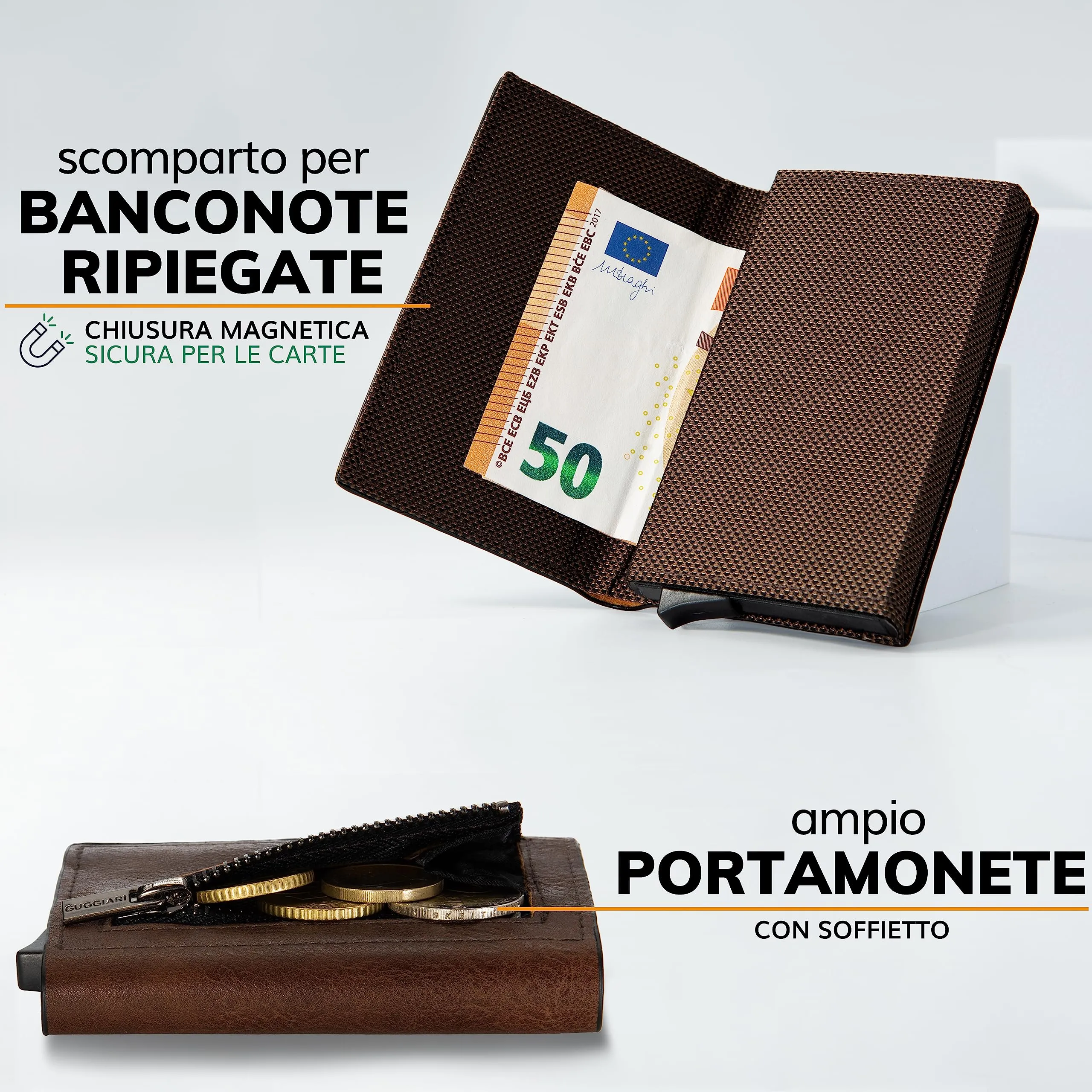 GUGGIARI® Porta Carte Credito RFID Alluminio, Magnetico - immagine 3