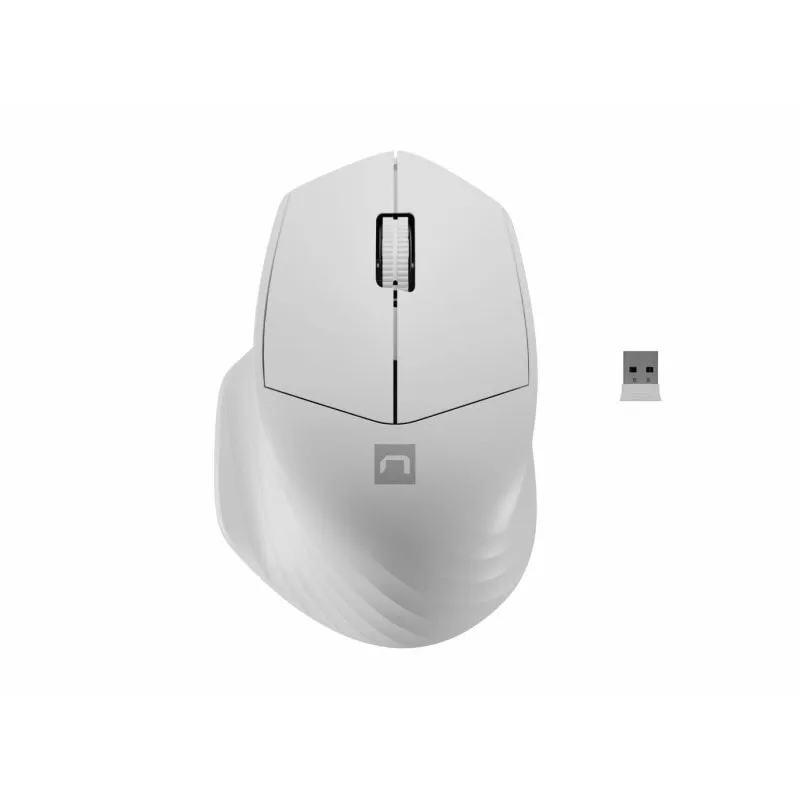 Ratón NATEC Siskin 2 inalámbrico 1600 DPI Bluetooth blanco mano derecha - immagine 1