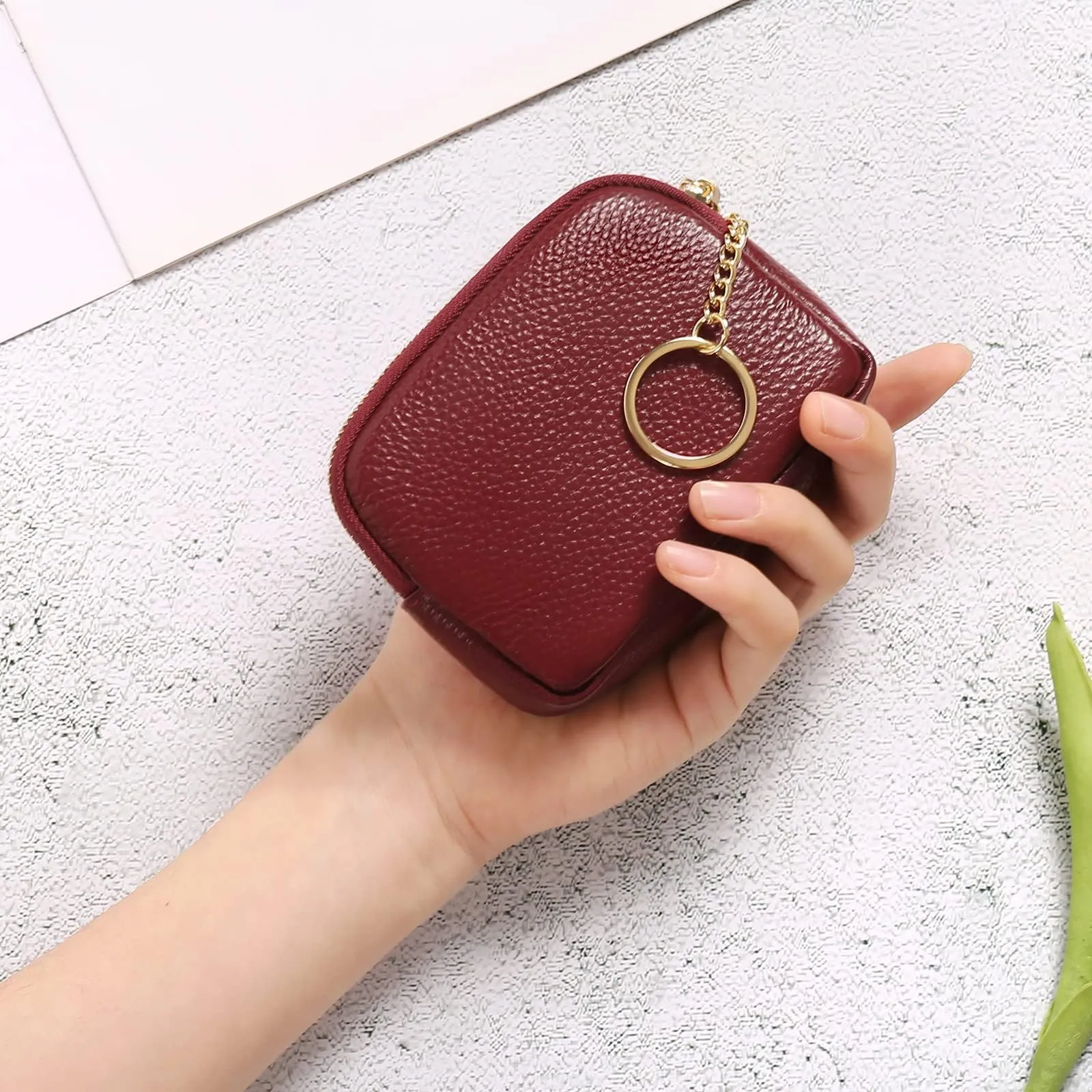 SENDEFN Portafoglio Donna in pelle, Portamonete Donna Slim, Portafoglio Piccolo con Portachiavi e zip, Mini Porta Monete Donna con 2 scomparti - immagine 7
