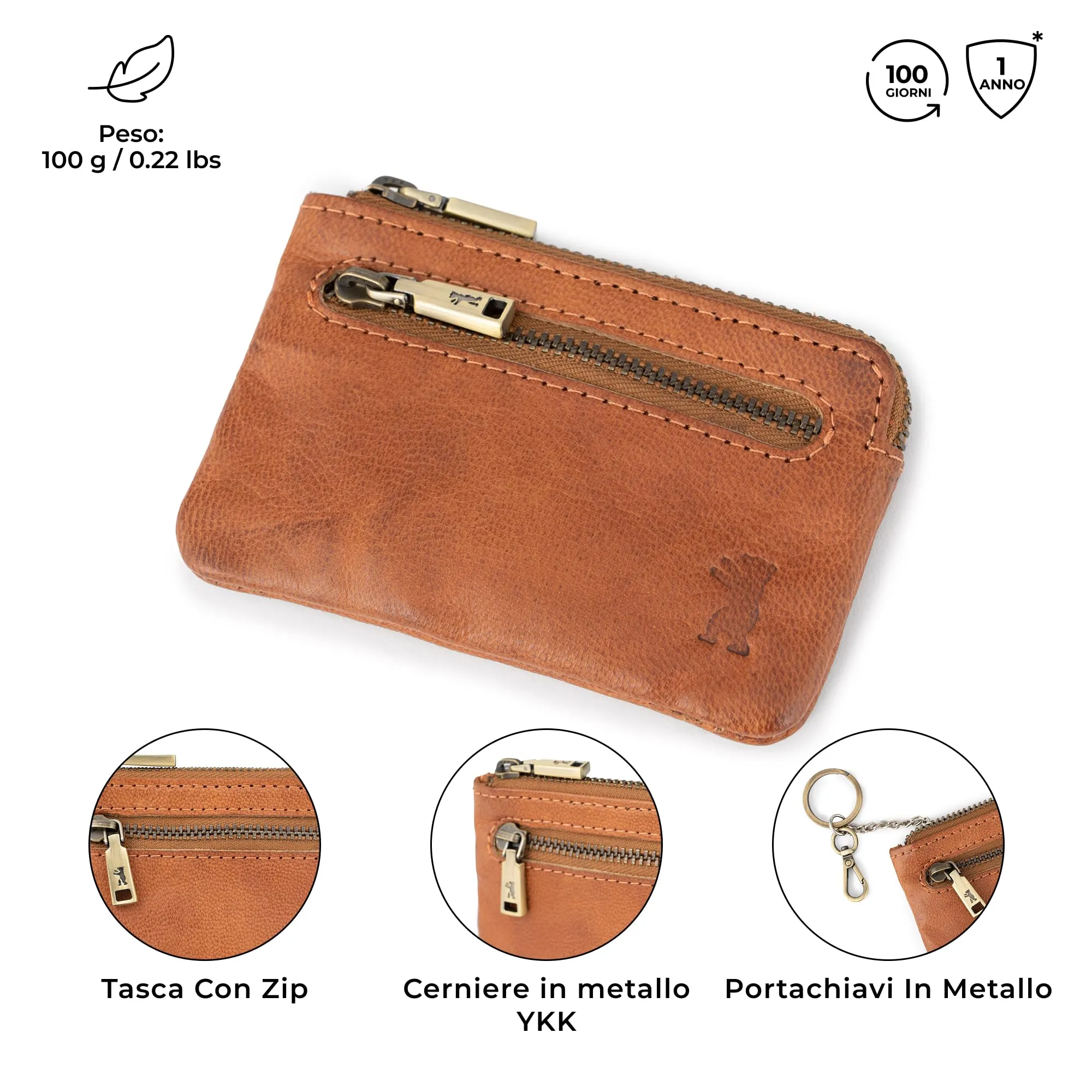 Berliner Bags Portamonete Eli Portachiavi Compatto in Vera Pelle con RFID - immagine 3