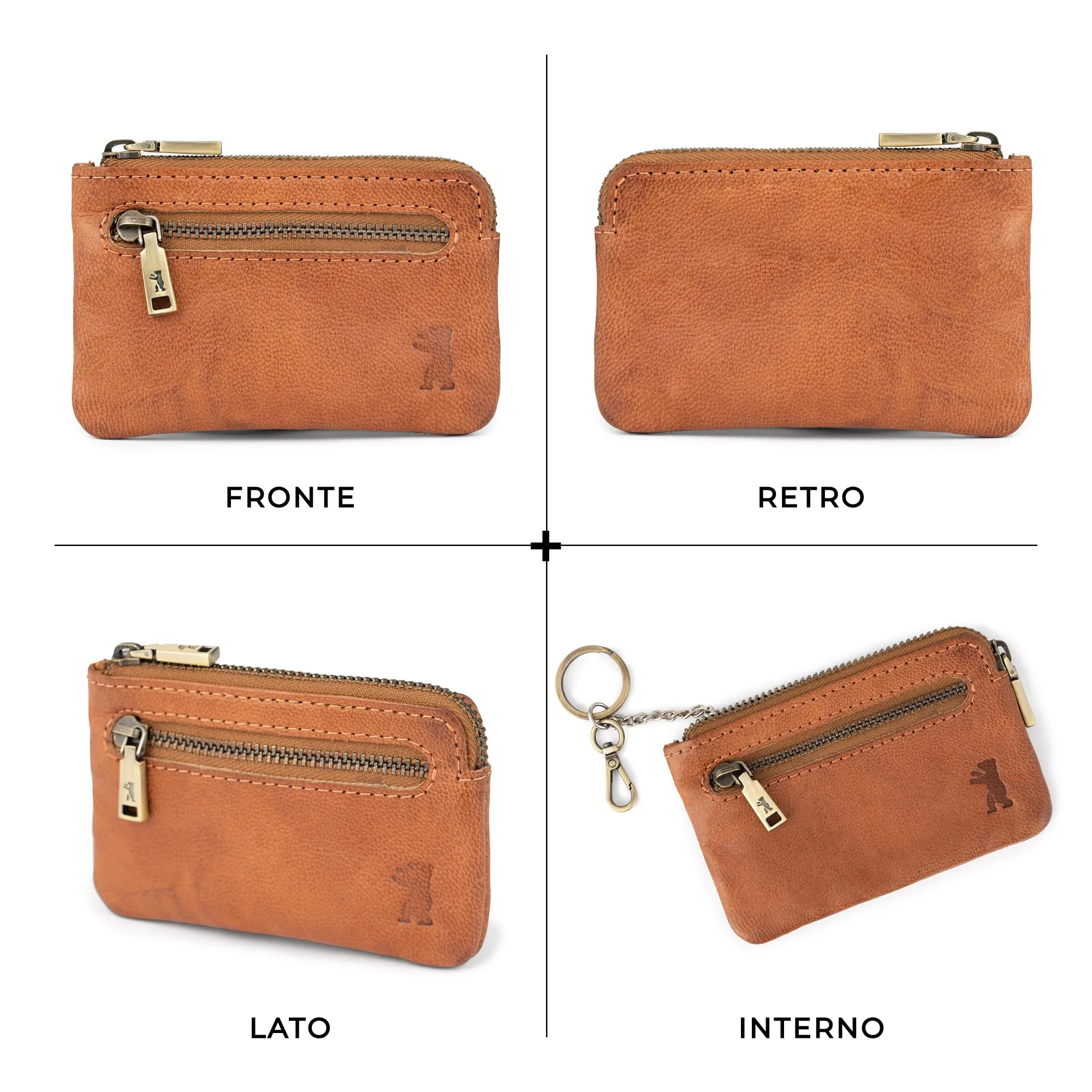 Berliner Bags Portamonete Eli Portachiavi Compatto in Vera Pelle con RFID - immagine 4