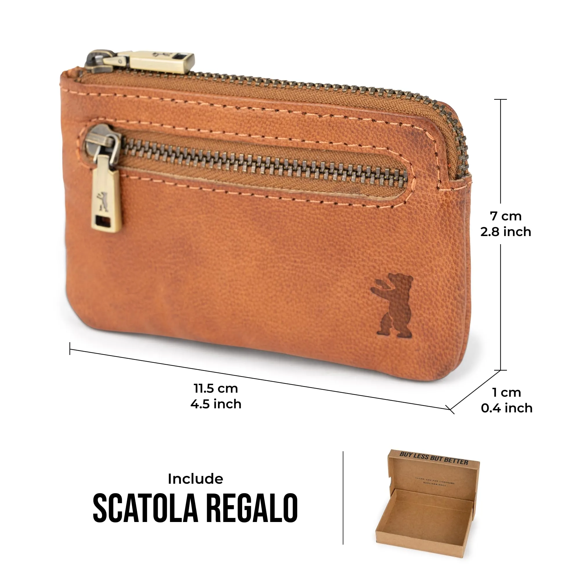 Berliner Bags Portamonete Eli Portachiavi Compatto in Vera Pelle con RFID - immagine 6