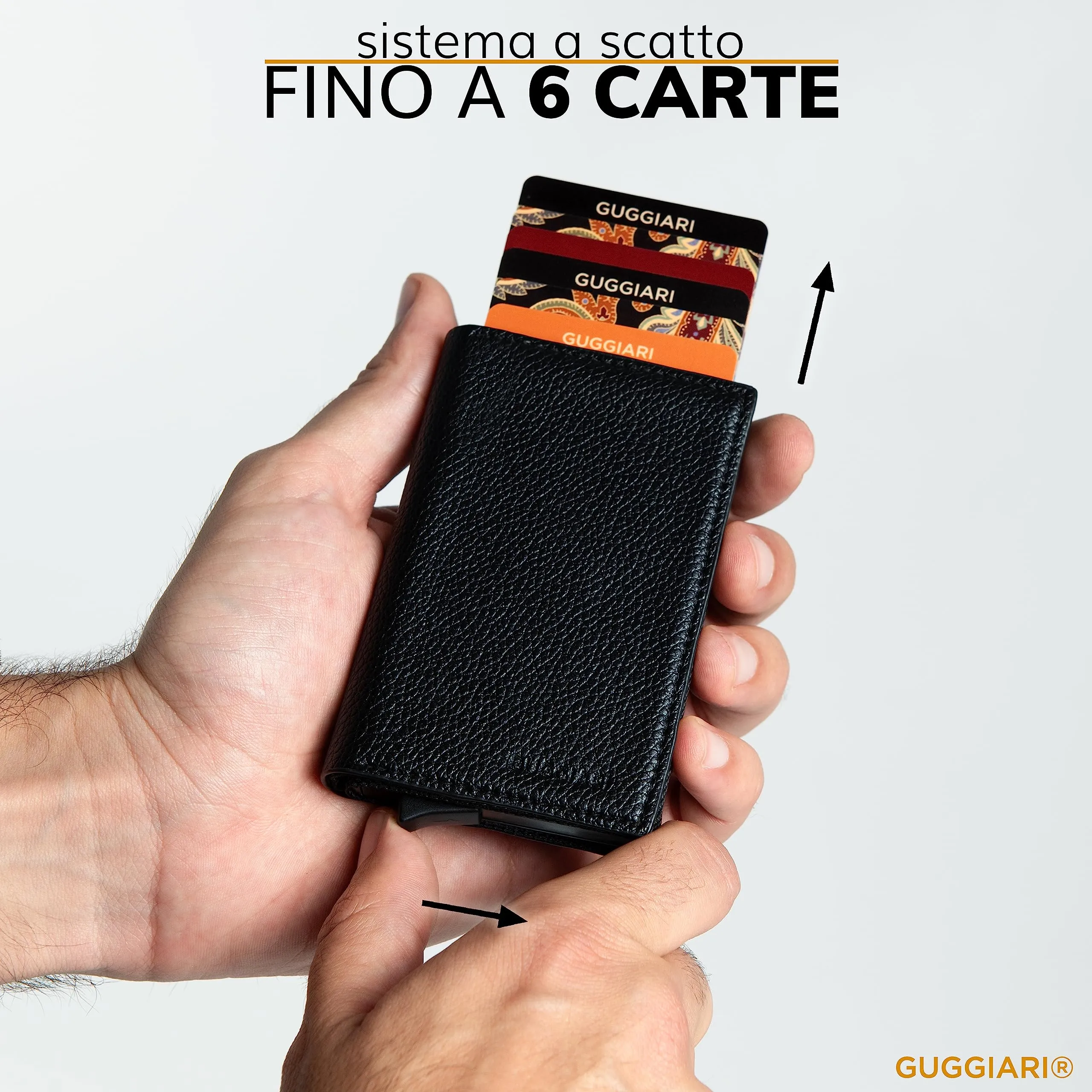 GUGGIARI® Porta Carte Credito RFID Alluminio, Magnetico - immagine 2