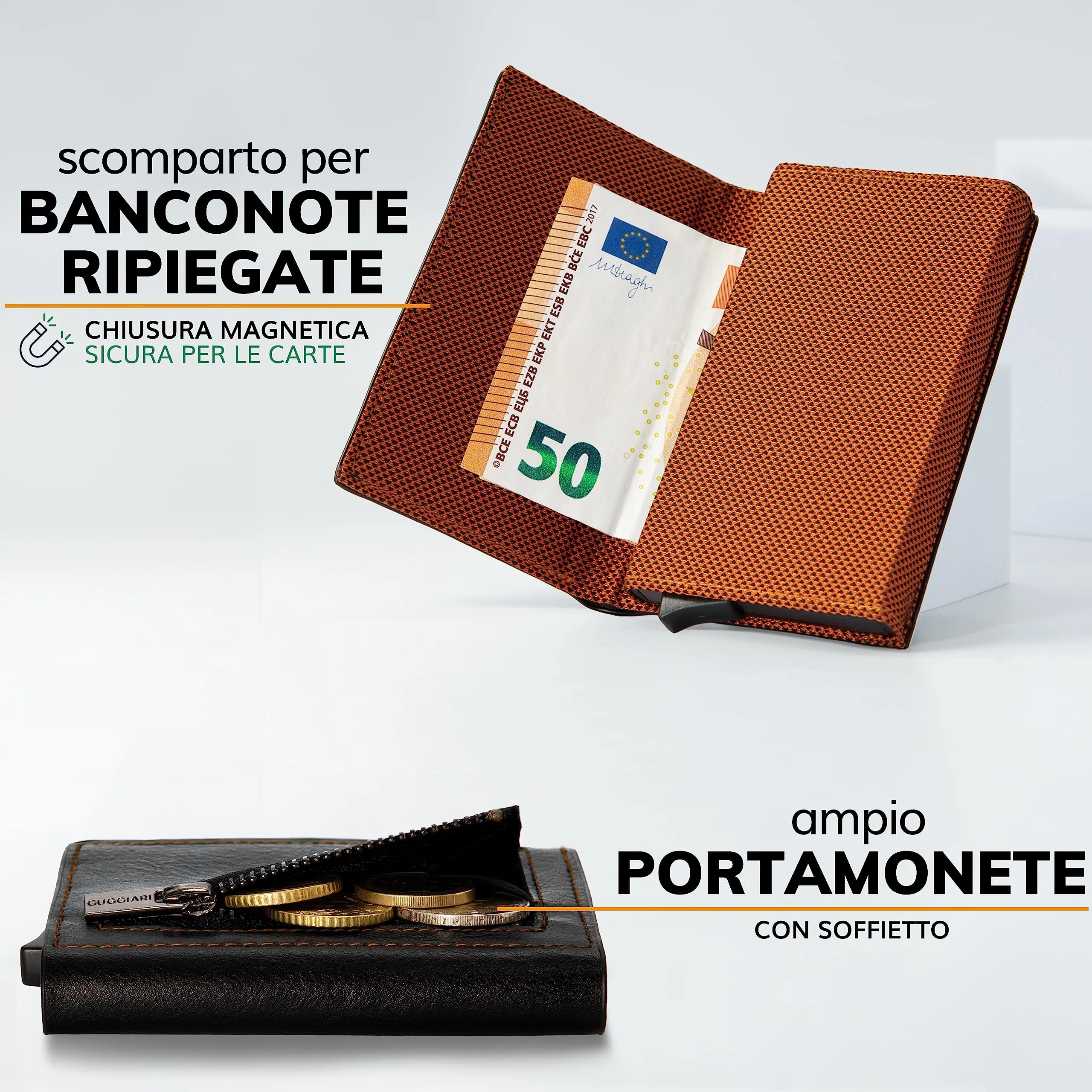 GUGGIARI® Porta Carte Credito RFID Alluminio, Magnetico - immagine 3