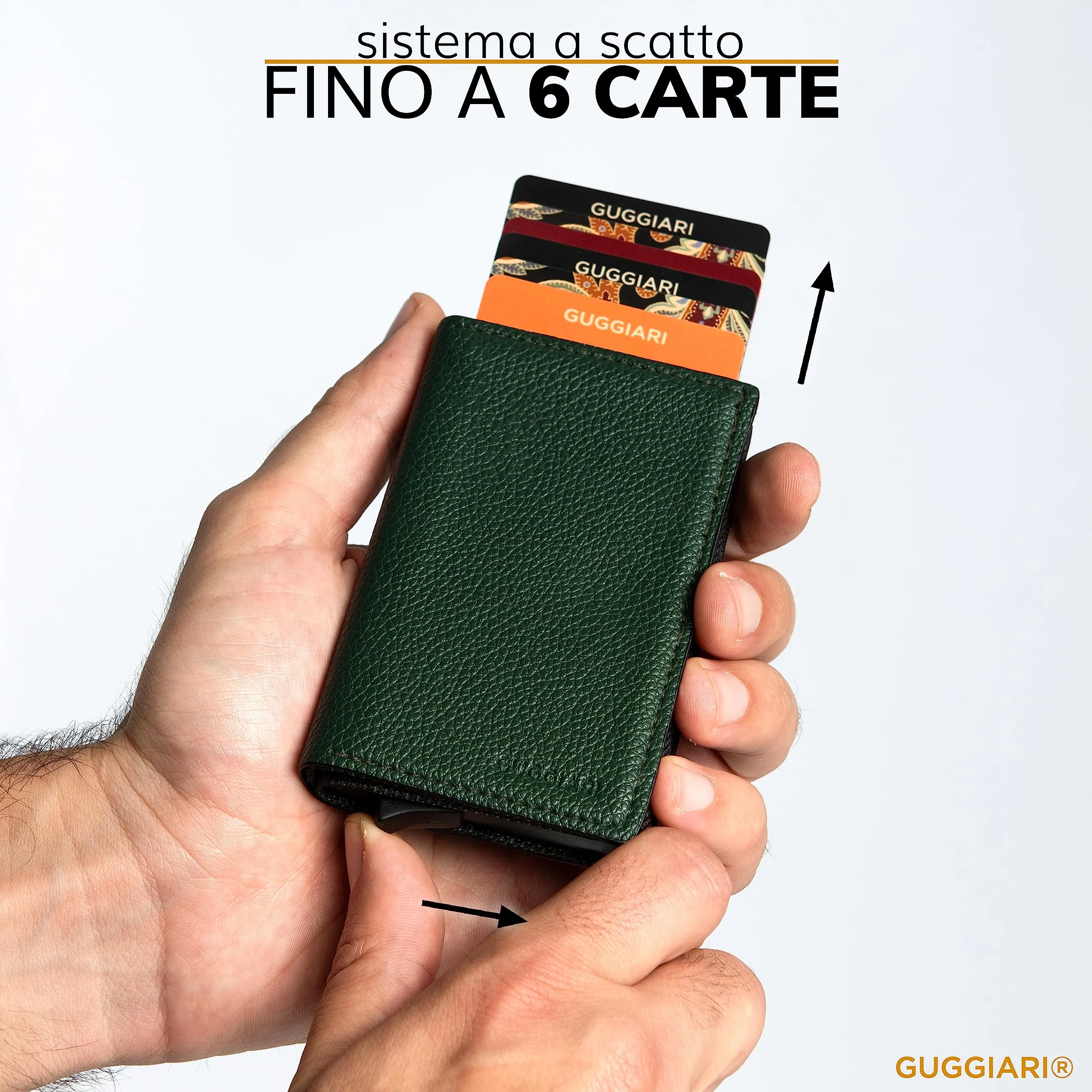 GUGGIARI® Porta Carte Credito RFID Alluminio, Magnetico - immagine 2