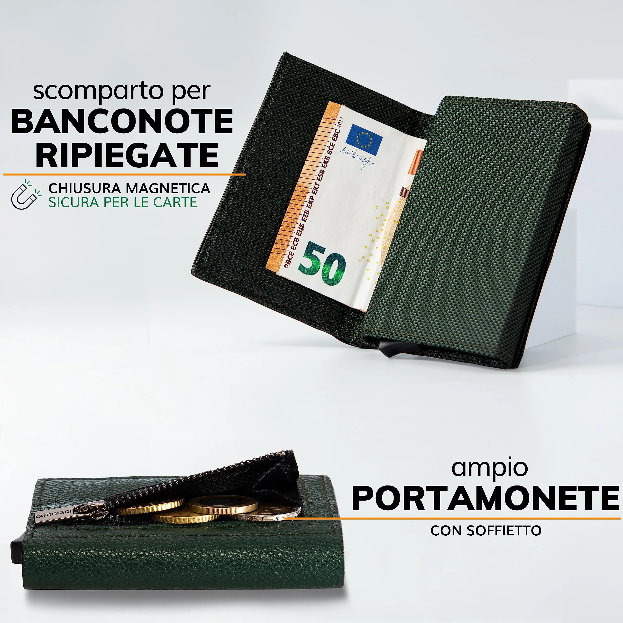 GUGGIARI® Porta Carte Credito RFID Alluminio, Magnetico - immagine 3