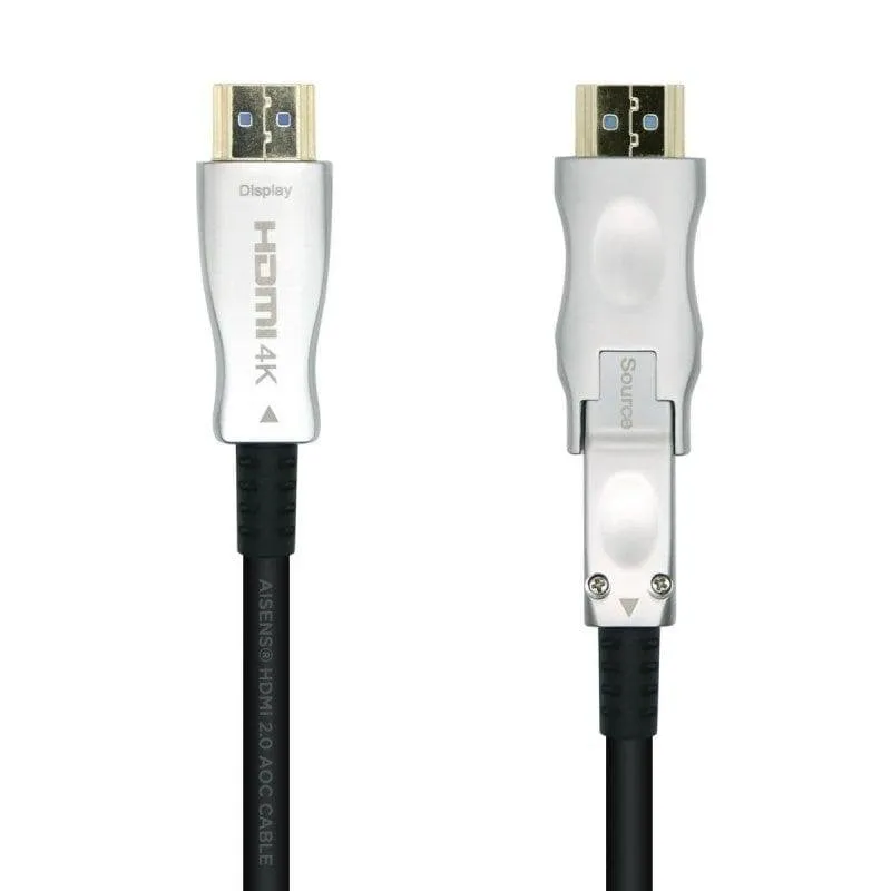 Cavo HDMI Aisens A148-0512 30m 4K 60Hz 18Gbps AOC Smontabile Oro Nero - immagine 1