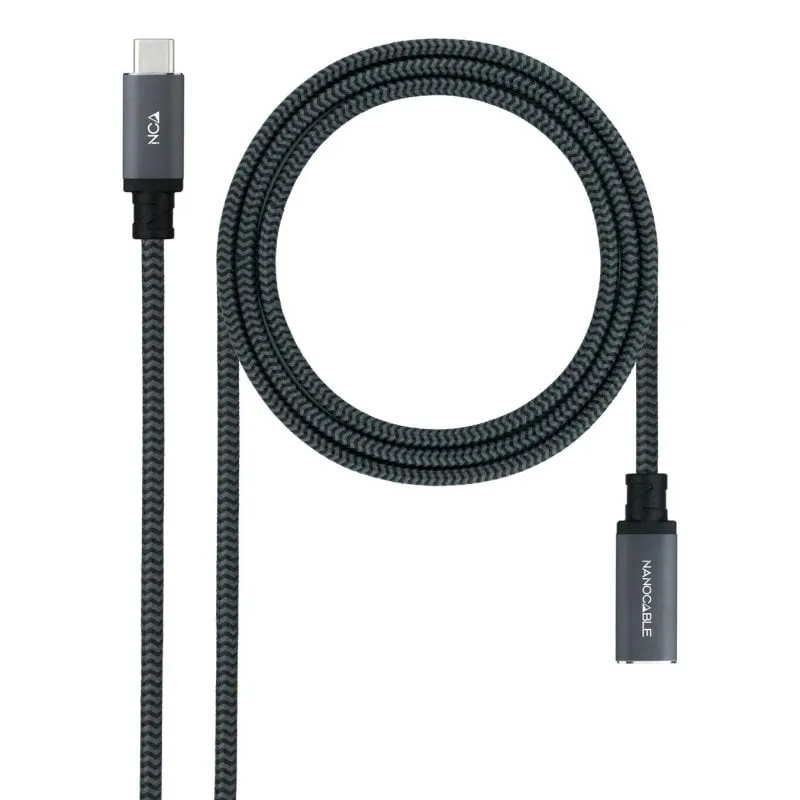 Cavo Prolunga USB-C 3.2 Gen2x2 Nanocable 10.01.4501-L150-COMB 20Gbps 100W 1.5m Nero - immagine 1