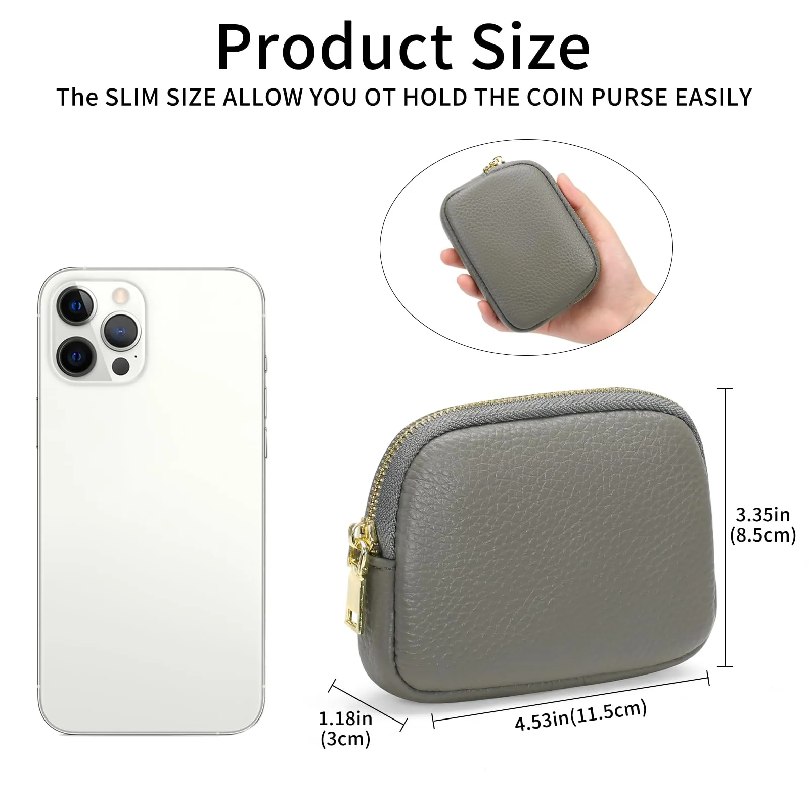 SENDEFN Portafoglio Donna in pelle, Portamonete Donna Slim, Portafoglio Piccolo con Portachiavi e zip, Mini Porta Monete Donna con 2 scomparti - immagine 3