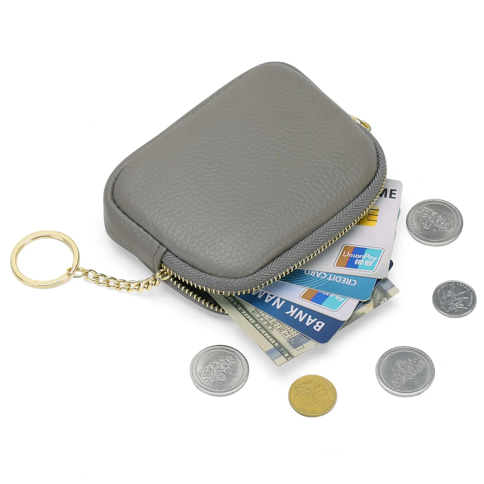 SENDEFN Portafoglio Donna in pelle, Portamonete Donna Slim, Portafoglio Piccolo con Portachiavi e zip, Mini Porta Monete Donna con 2 scomparti - immagine 6