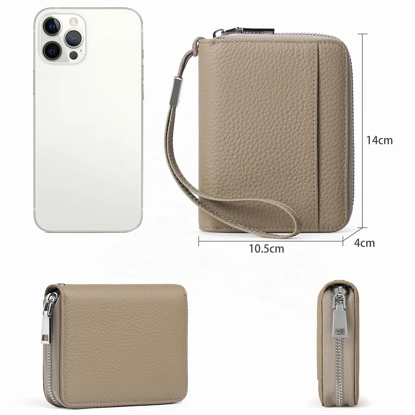 SENDEFN Portafoglio Donna in Pelle Cerniera Portamonete Piccolo Portafogli con Blocco RFID Porta Tessere Porta Carte di Credito Donna con 24 Scomparti per Carte - immagine 4