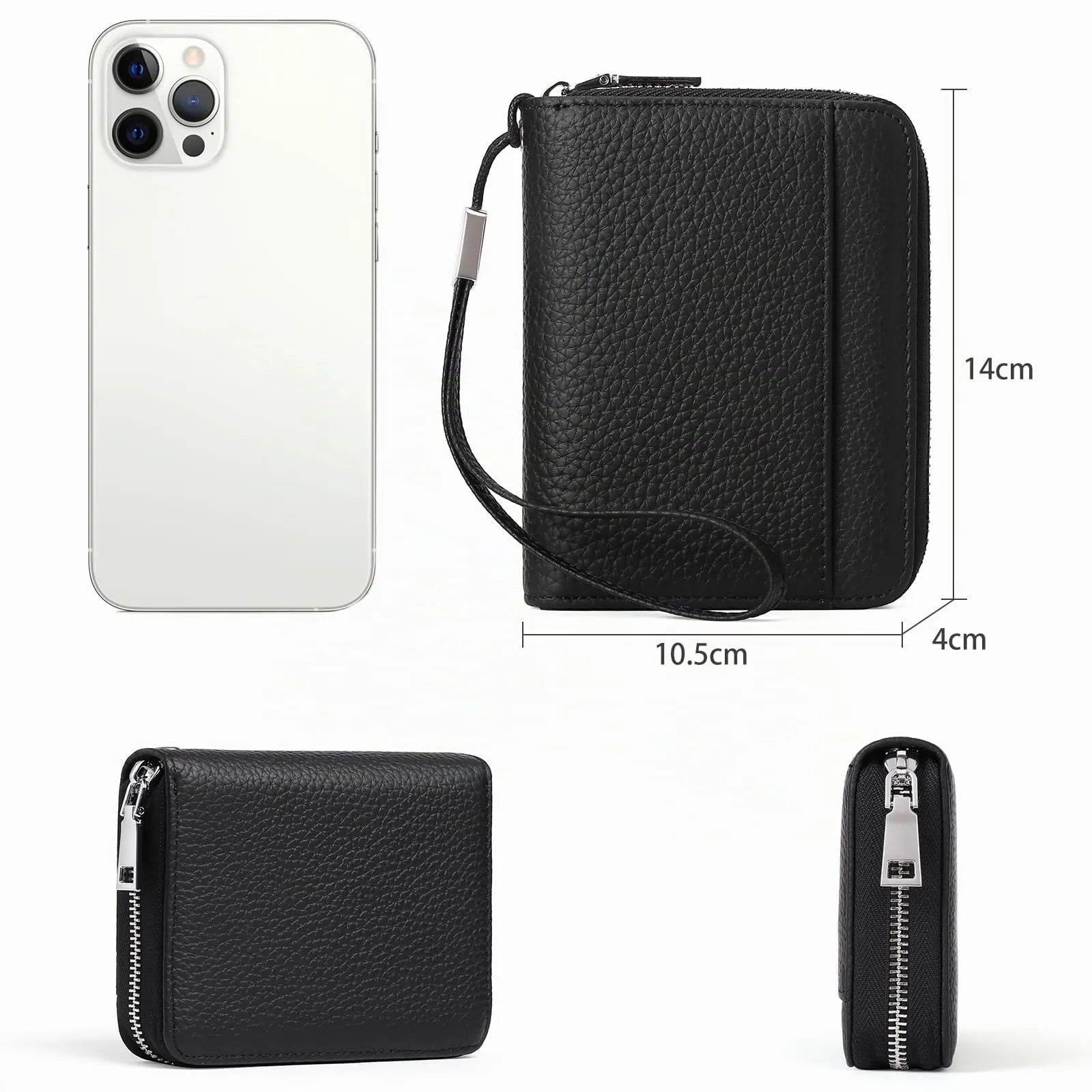 SENDEFN Portafoglio Donna in Pelle Cerniera Portamonete Piccolo Portafogli con Blocco RFID Porta Tessere Porta Carte di Credito Donna con 24 Scomparti per Carte - immagine 4