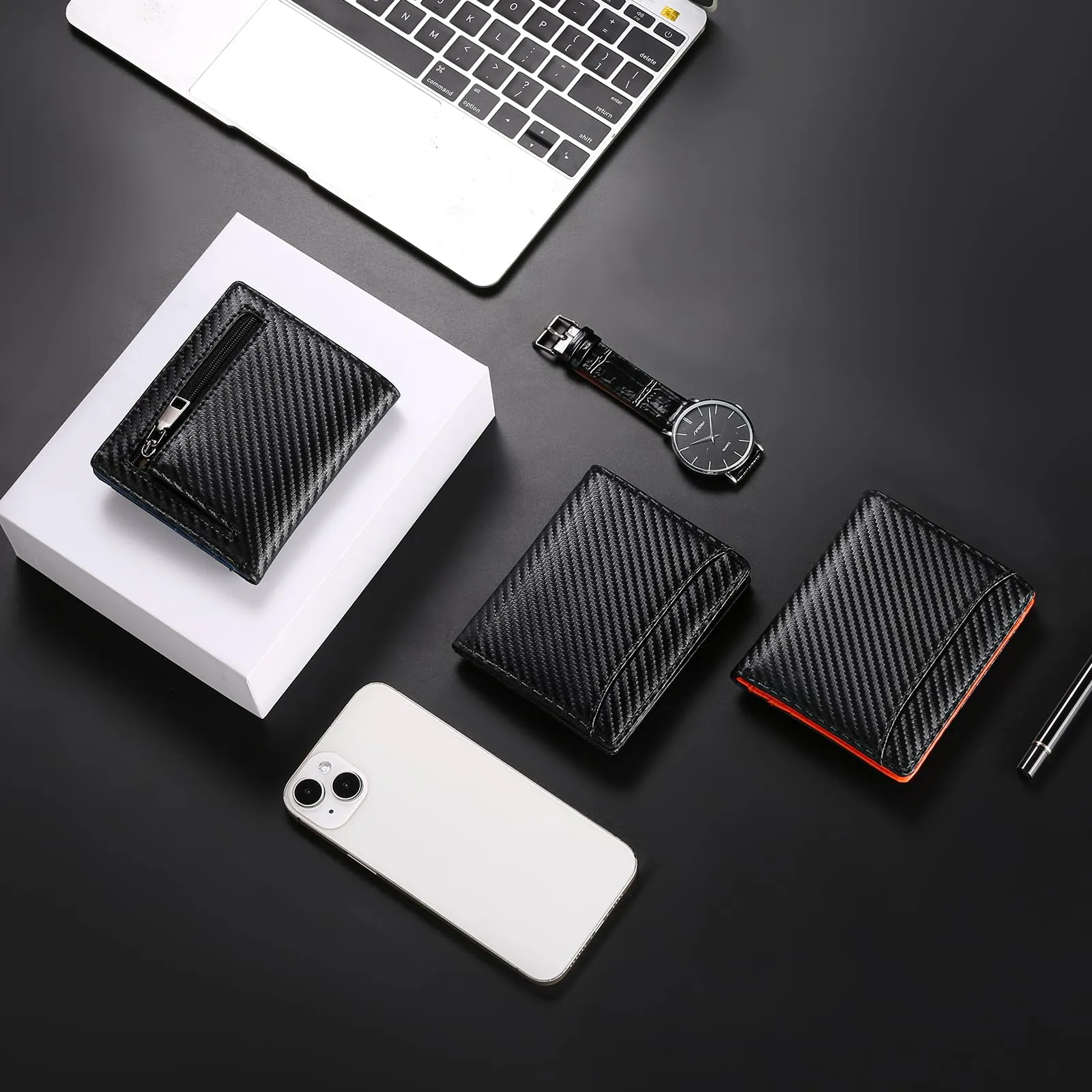 GAEKEAO Portafoglio Uomo Piccolo Portamonete con Protezione RFID slim 8 Porta Carte di Credito mini portafoglio uomo Pelle - immagine 5
