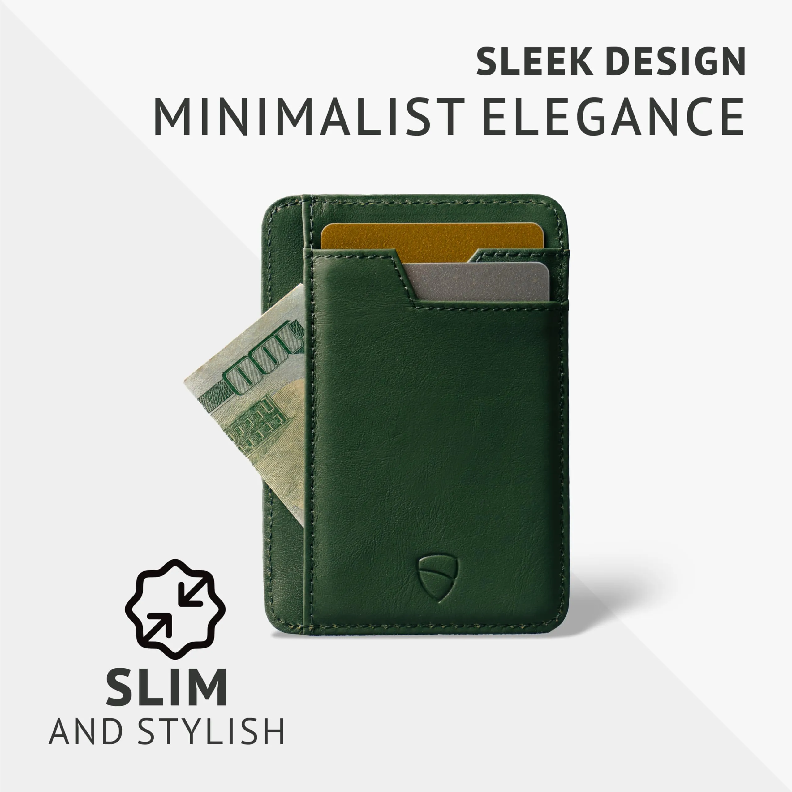 Vaultskin BRIXTON Portafoglio Slim Uomo in Pelle con RFID, Verde - immagine 2