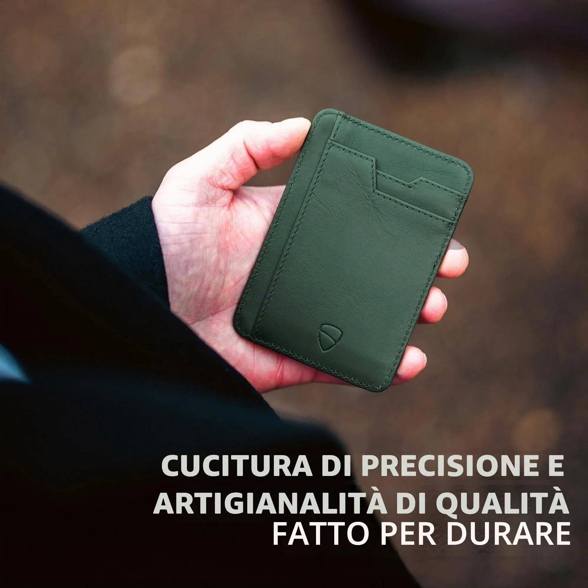 Vaultskin BRIXTON Portafoglio Slim Uomo in Pelle con RFID, Verde - immagine 6