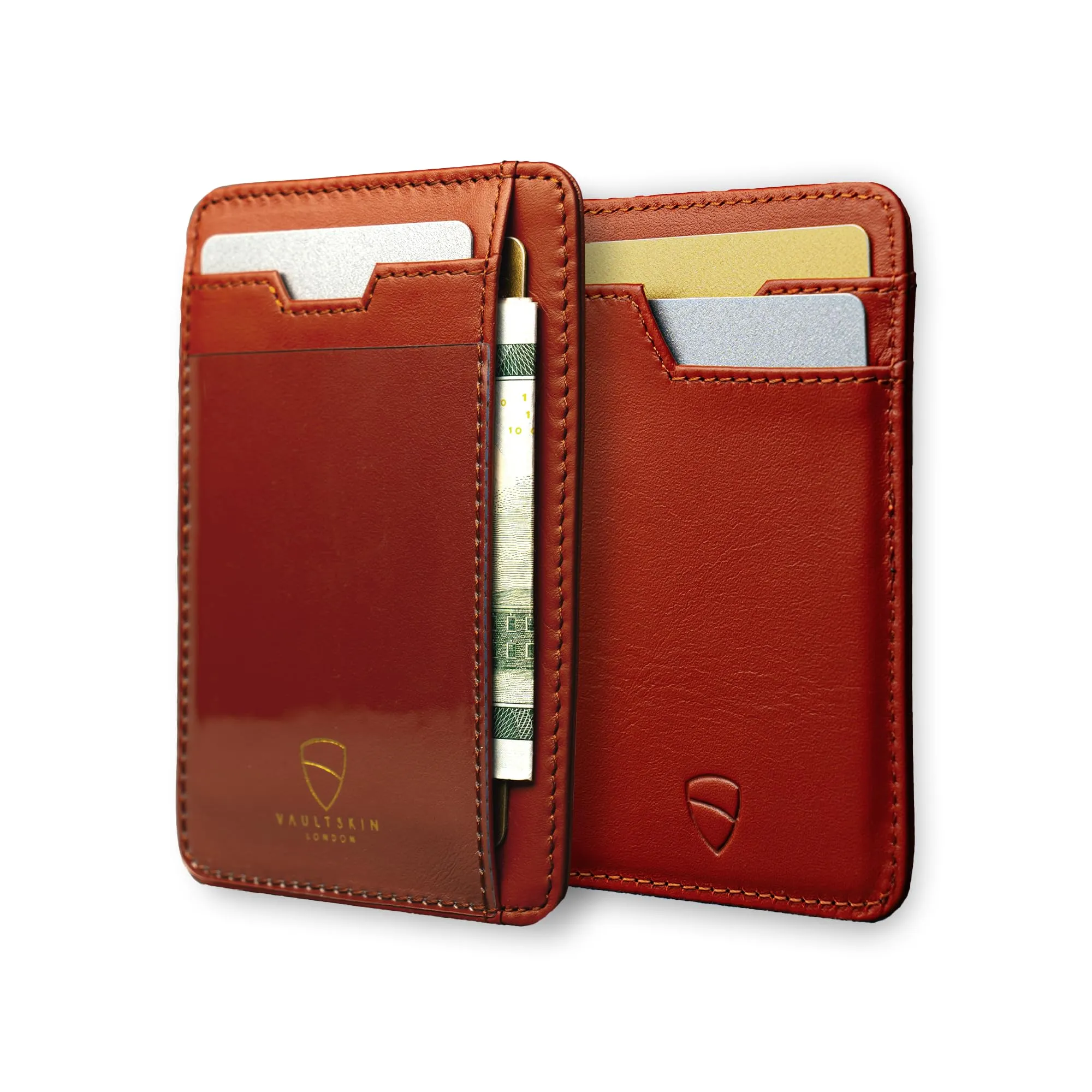 Vaultskin BRIXTON Portafoglio Slim Uomo in Pelle con RFID, Marrone - immagine 1