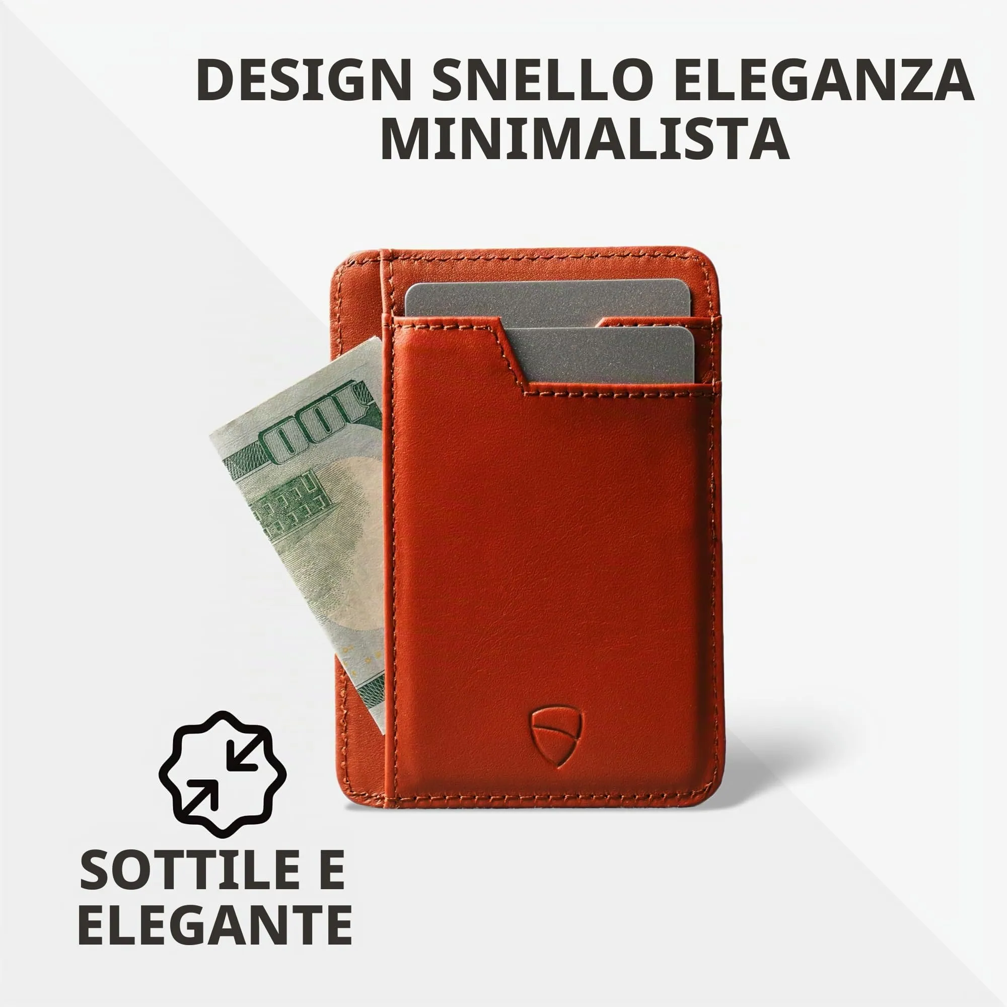 Vaultskin BRIXTON Portafoglio Slim Uomo in Pelle con RFID, Marrone - immagine 2