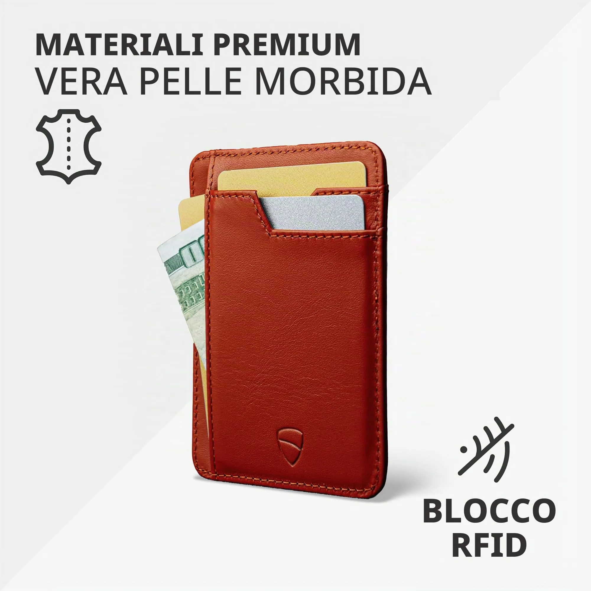 Vaultskin BRIXTON Portafoglio Slim Uomo in Pelle con RFID, Marrone - immagine 3