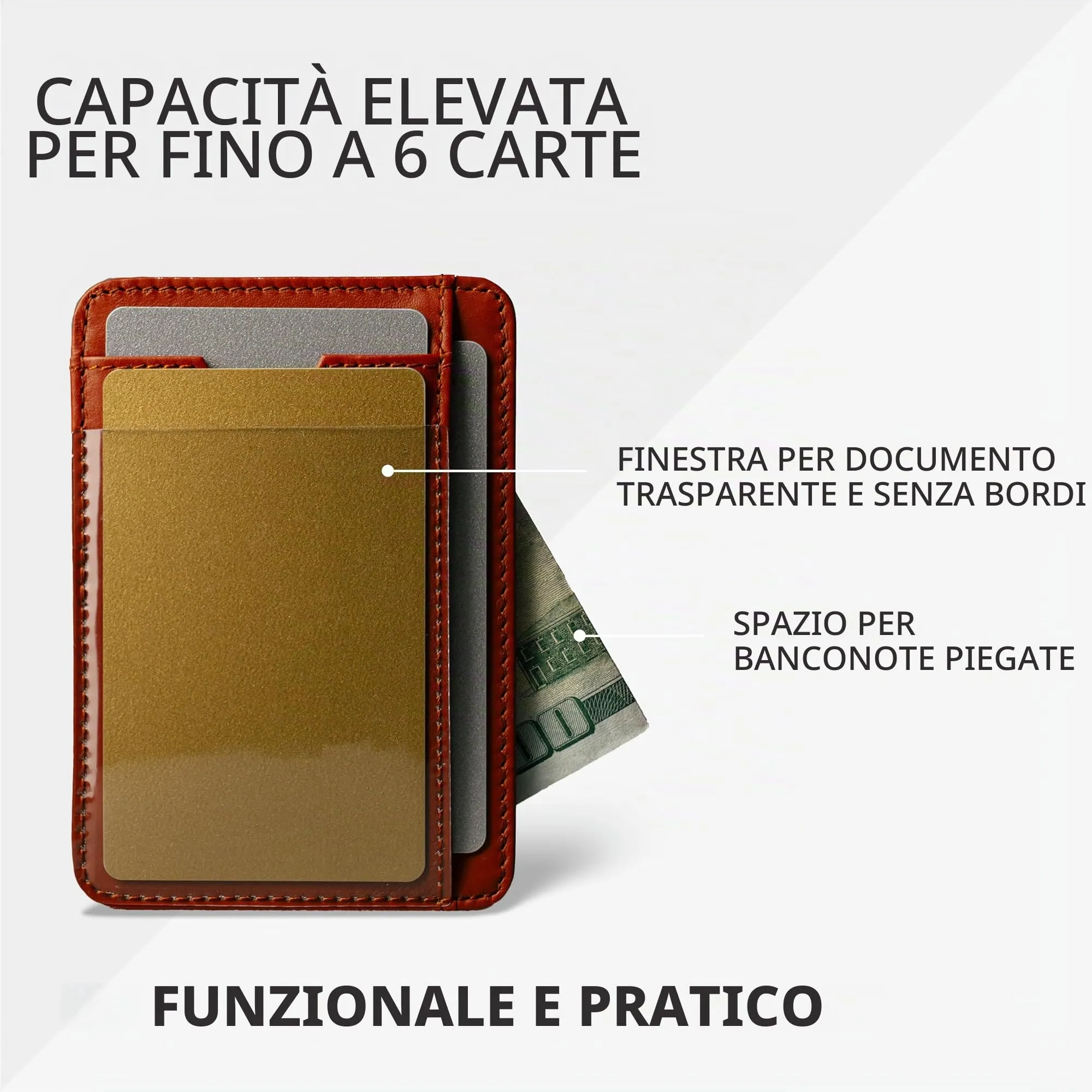 Vaultskin BRIXTON Portafoglio Slim Uomo in Pelle con RFID, Marrone - immagine 5