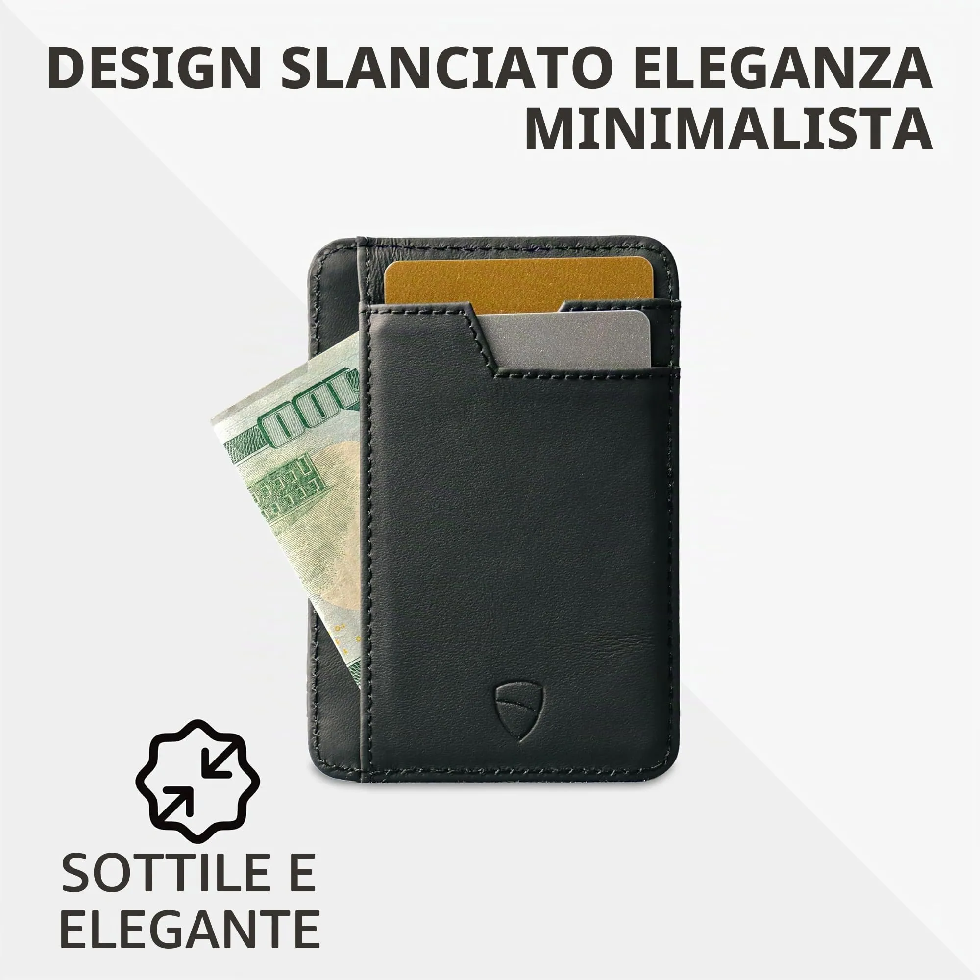 Vaultskin BRIXTON Portafoglio Slim Uomo in Pelle con RFID, Nero - immagine 2