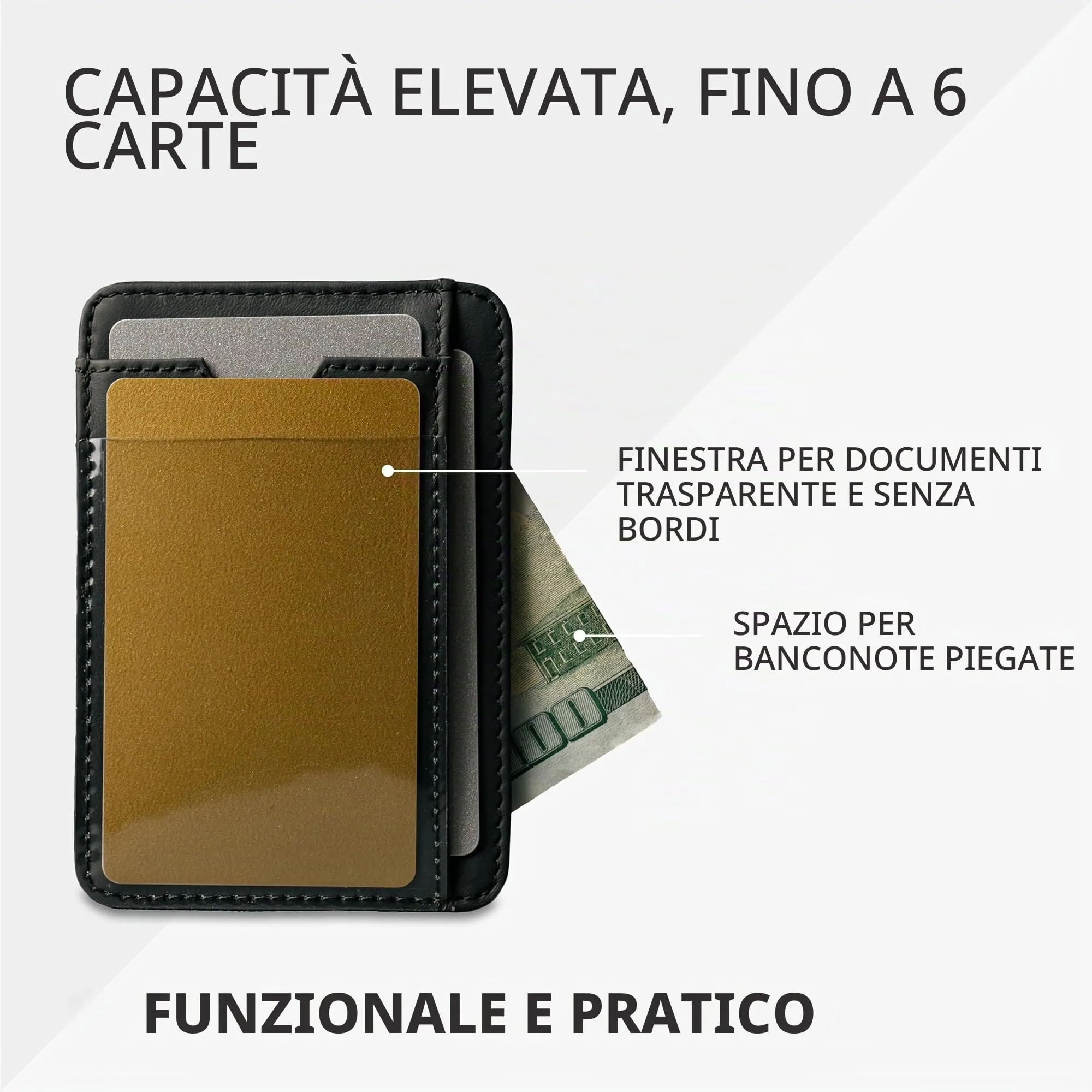 Vaultskin BRIXTON Portafoglio Slim Uomo in Pelle con RFID, Nero - immagine 5