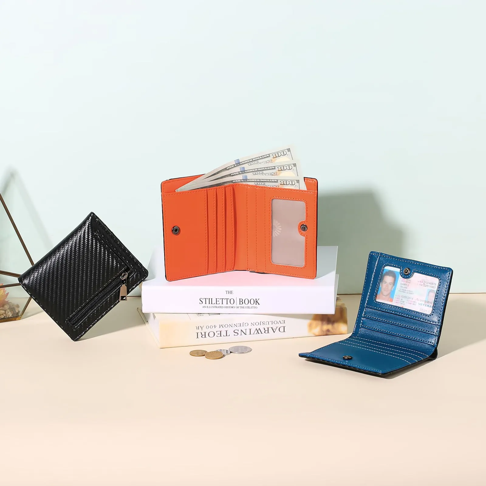 GAEKEAO Portafoglio da Uomo Sottile a Doppia Funzione con Blocco RFID, Porta Carte di Credito in Vera Pelle, Minimalista, con Tasca Frontale per Uomo con Portamonete con Cerniera, Minimalista - immagine 7