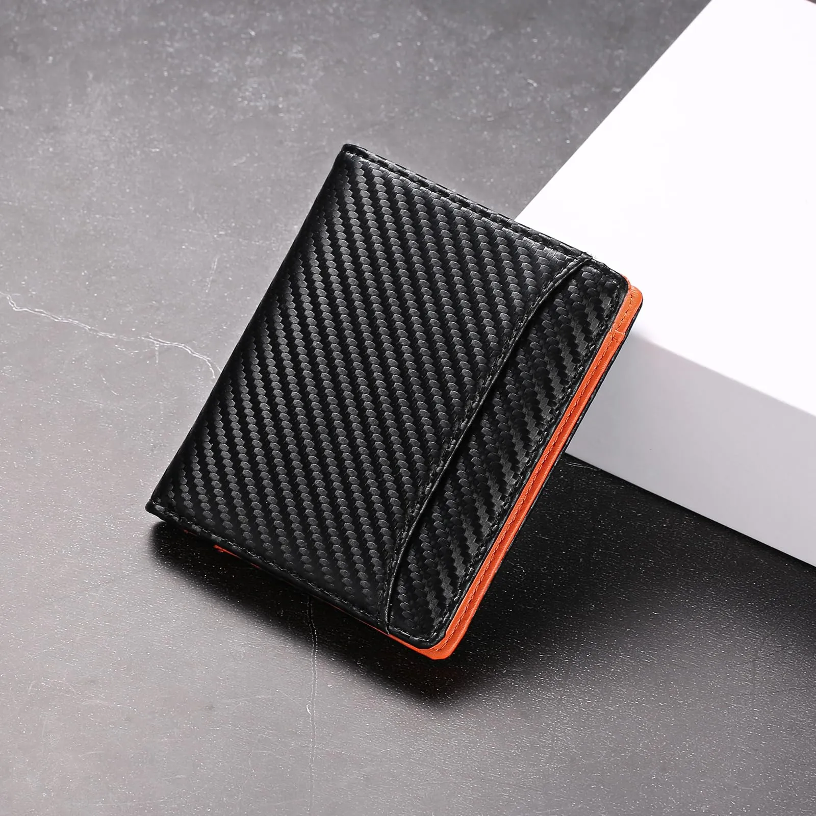 GAEKEAO Portafoglio da Uomo Sottile a Doppia Funzione con Blocco RFID, Porta Carte di Credito in Vera Pelle, Minimalista, con Tasca Frontale per Uomo con Portamonete con Cerniera, Minimalista - immagine 8
