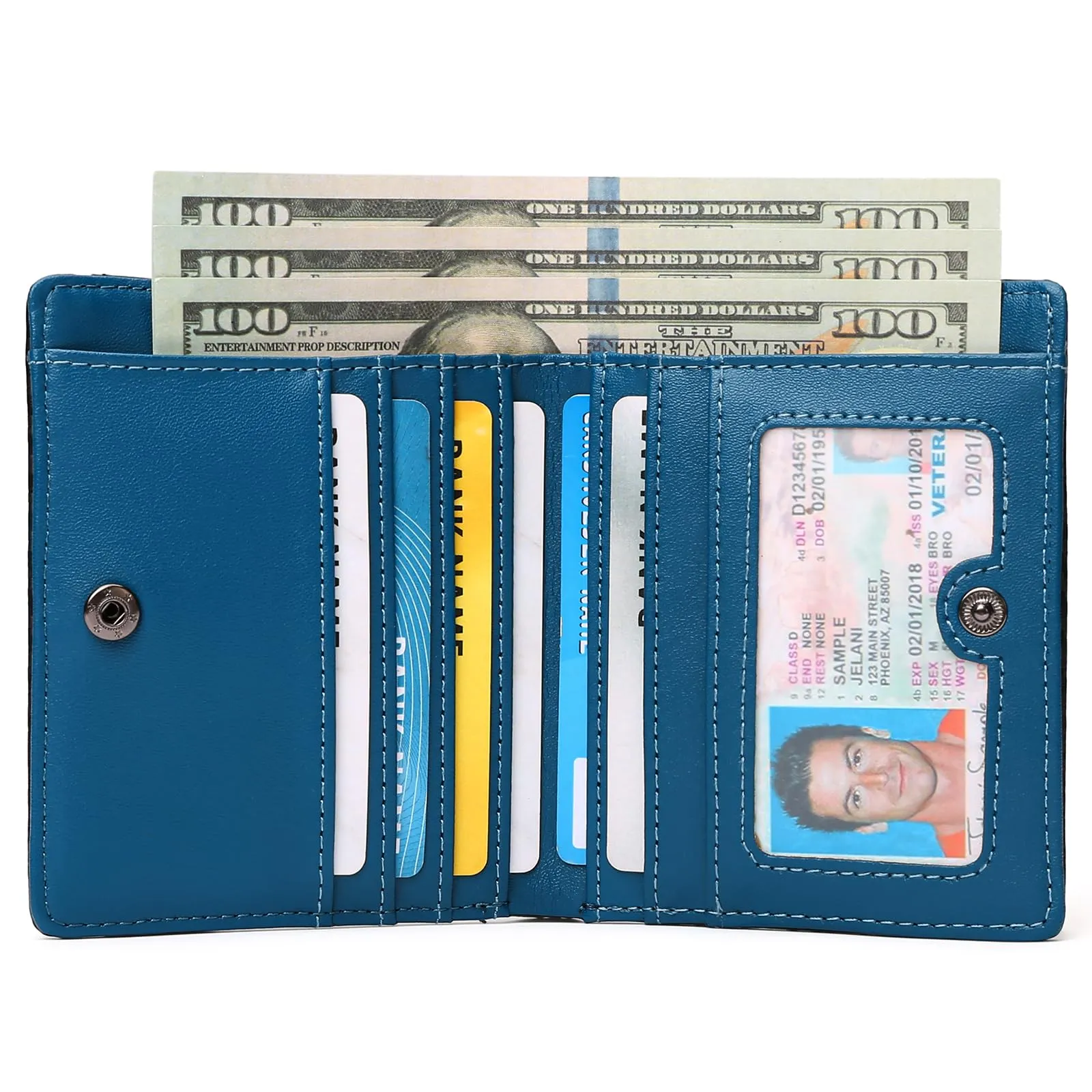 GAEKEAO Portafoglio da Uomo Sottile a Doppia Funzione con Blocco RFID, Porta Carte di Credito in Vera Pelle, Minimalista, con Tasca Frontale e Cerniera per Portamonete, 3.78 x 0.6 x 4.61 inches - immagine 4