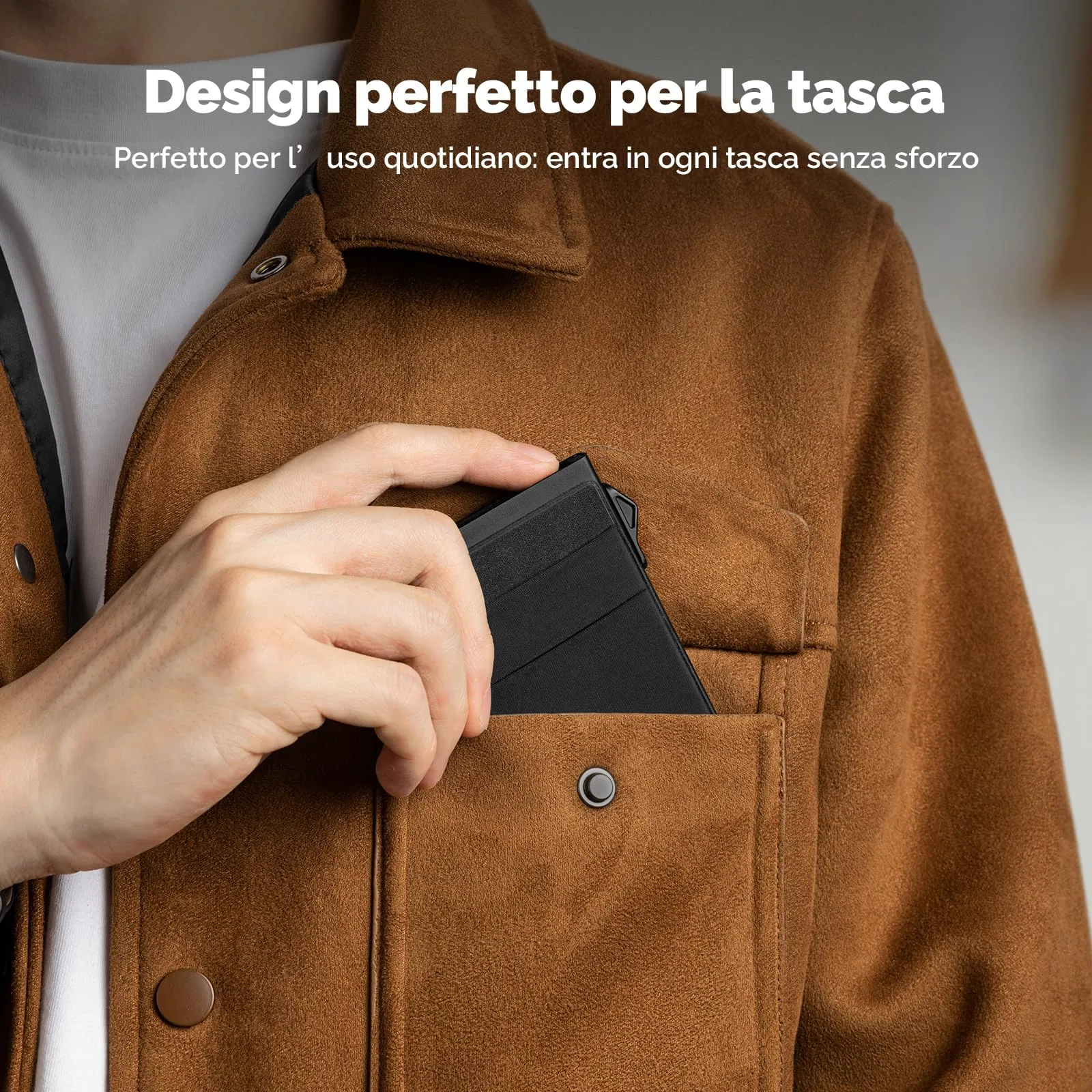 YESIIW Porta carte Uomo Slim Donna - Portafoglio Porta Carte Di Credito Protezione RFID - Portacarte Mini Portatessere tascabile smart schermato | Portamonete Box Regalo (Nero) - immagine 7
