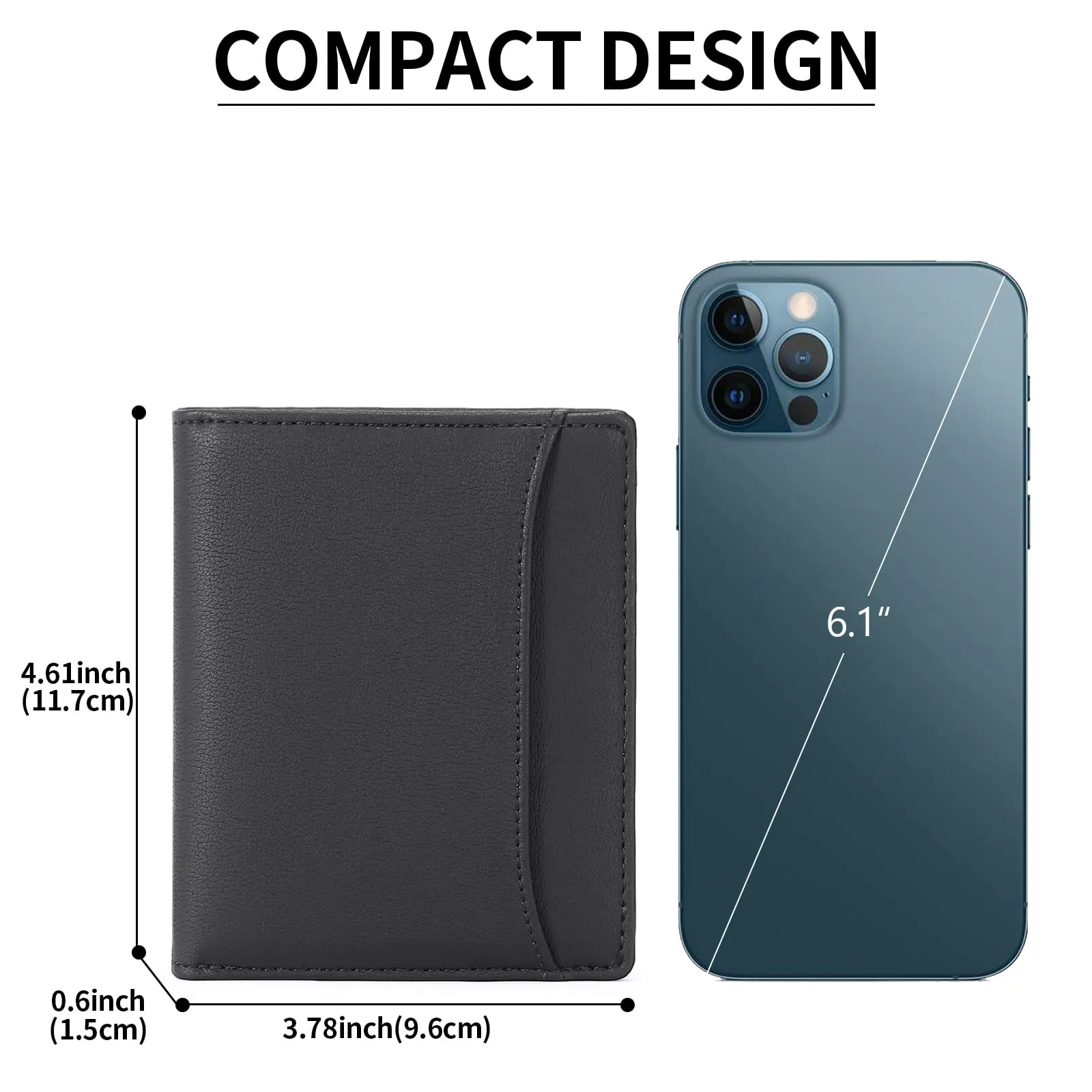 GAEKEAO Portafoglio Uomo Piccolo Portamonete con Protezione RFID slim 8 Porta Carte di Credito mini portafoglio uomo Pelle - immagine 3