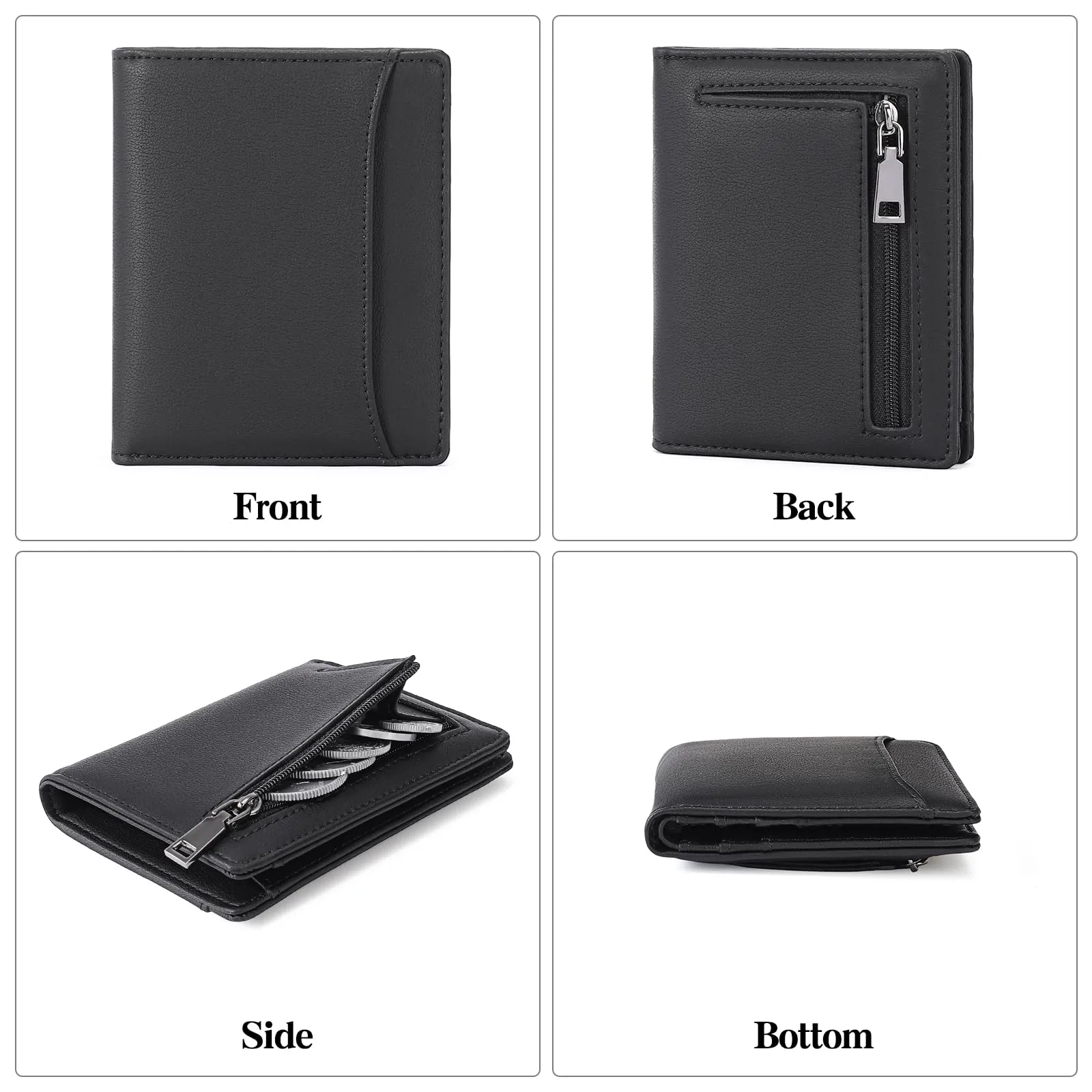 GAEKEAO Portafoglio Uomo Piccolo Portamonete con Protezione RFID slim 8 Porta Carte di Credito mini portafoglio uomo Pelle - immagine 6